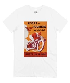 T-shirt pour Homme Motocycle Club de France (en promo) de couleur Blanc