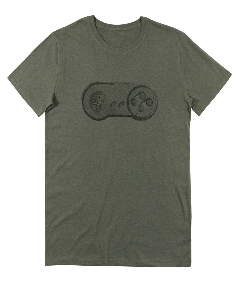 T-shirt pour Homme Gamepad Nintendo (en promo) de couleur Kaki
