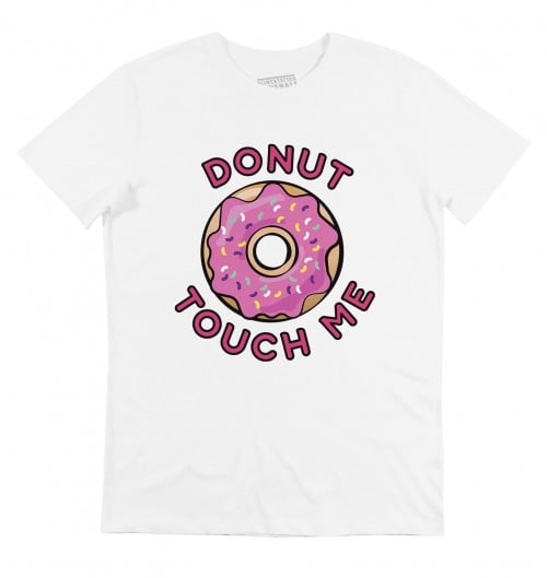 T-shirt pour Homme Donut Touch Me (en promo) de couleur Blanc