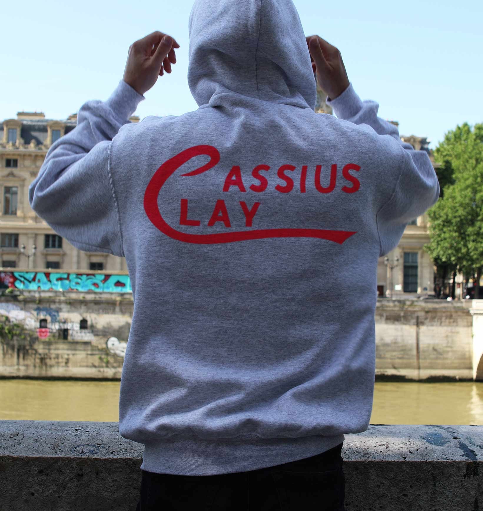 Hoodie Cassius Clay de couleur Gris chiné
