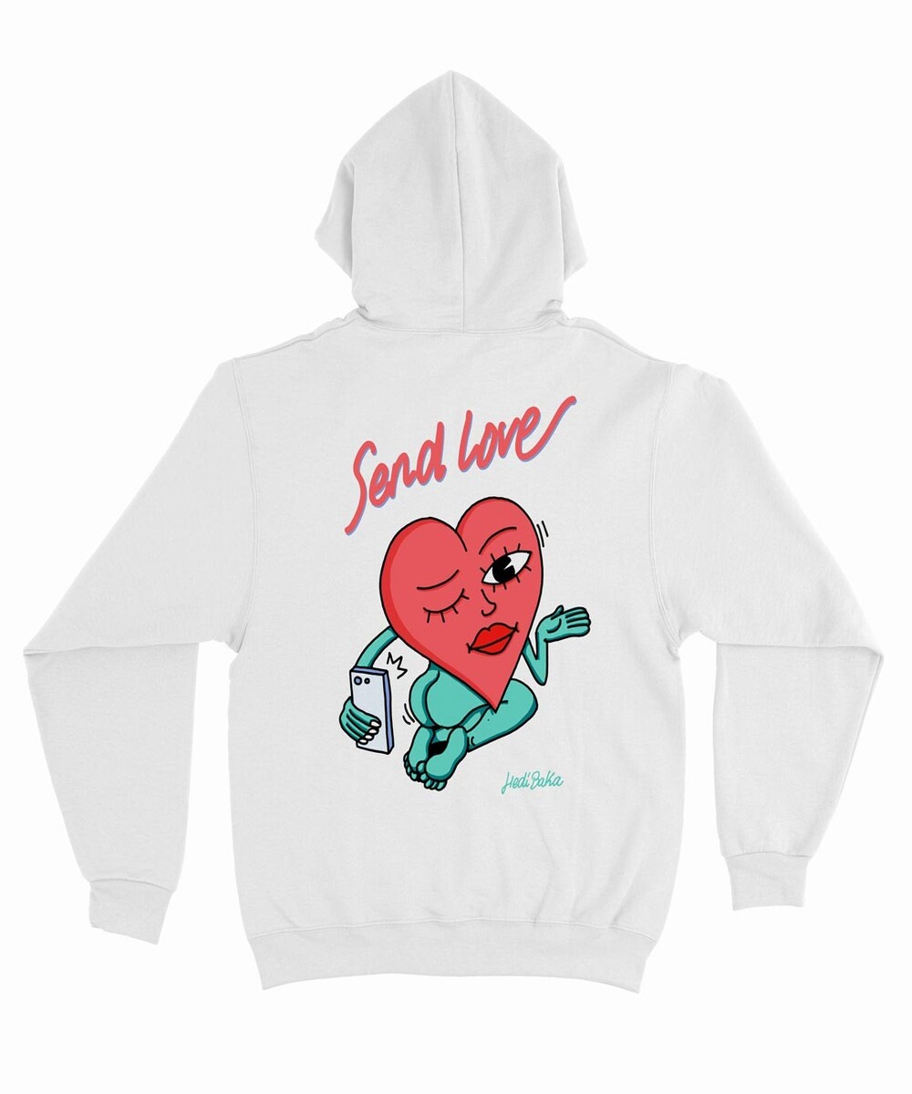 Hoodie Send Love pour Homme de couleur Blanc