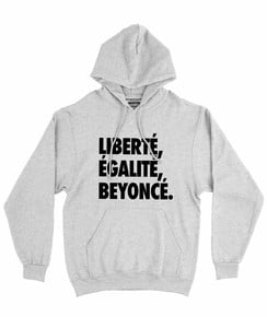 Hoodie Liberté, Égalité, Beyoncé de couleur Gris chiné