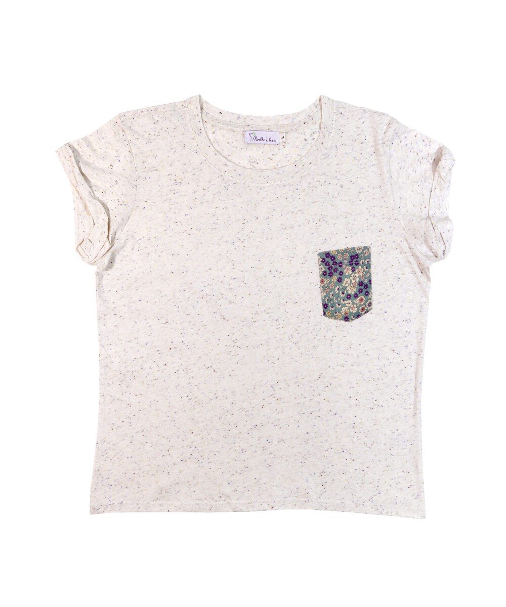 Tee shirt pour Femme avec Poche Rome de couleur Crème