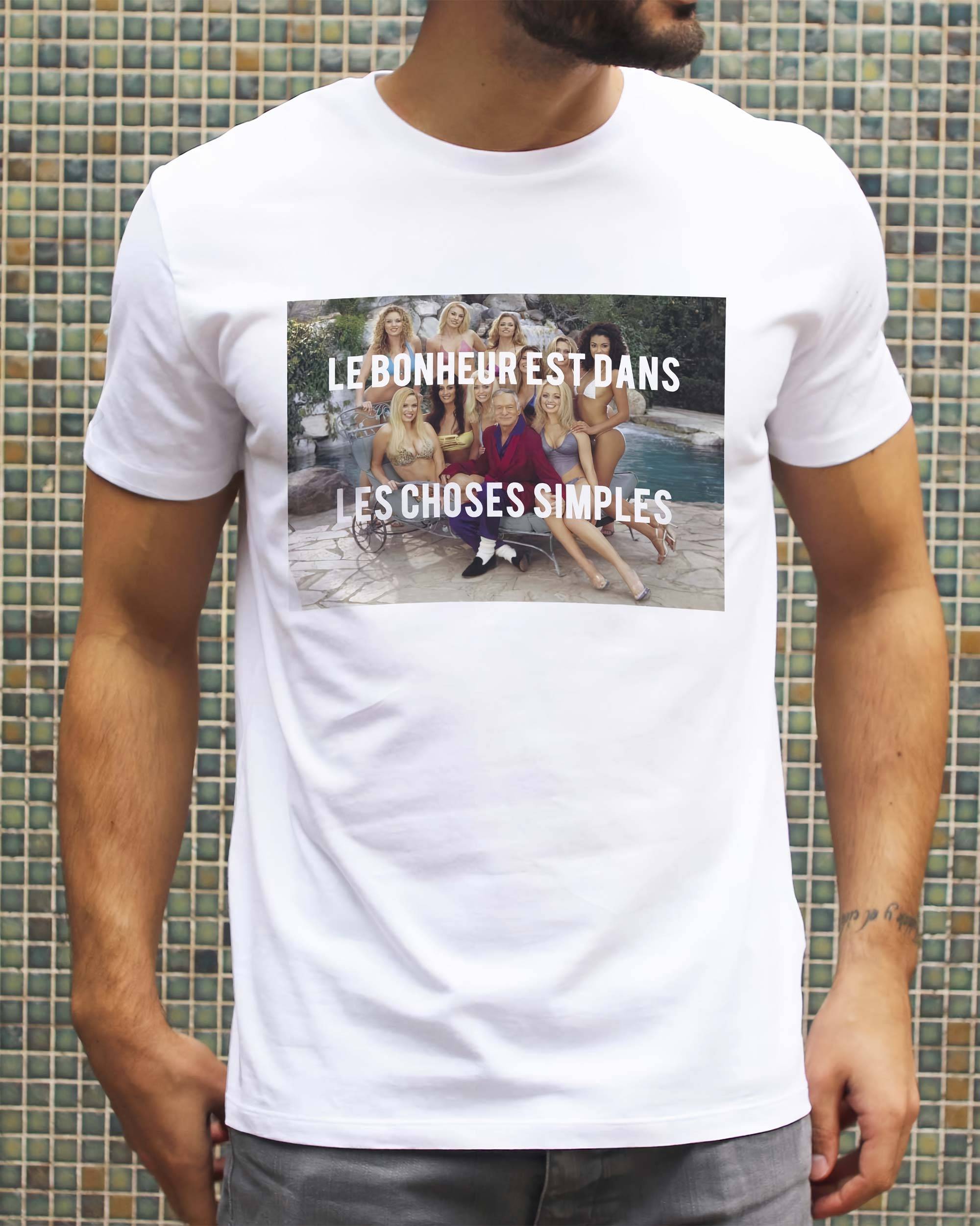 T-shirt Le Bonheur de couleur Blanc par La Dix-Neuvième Planque