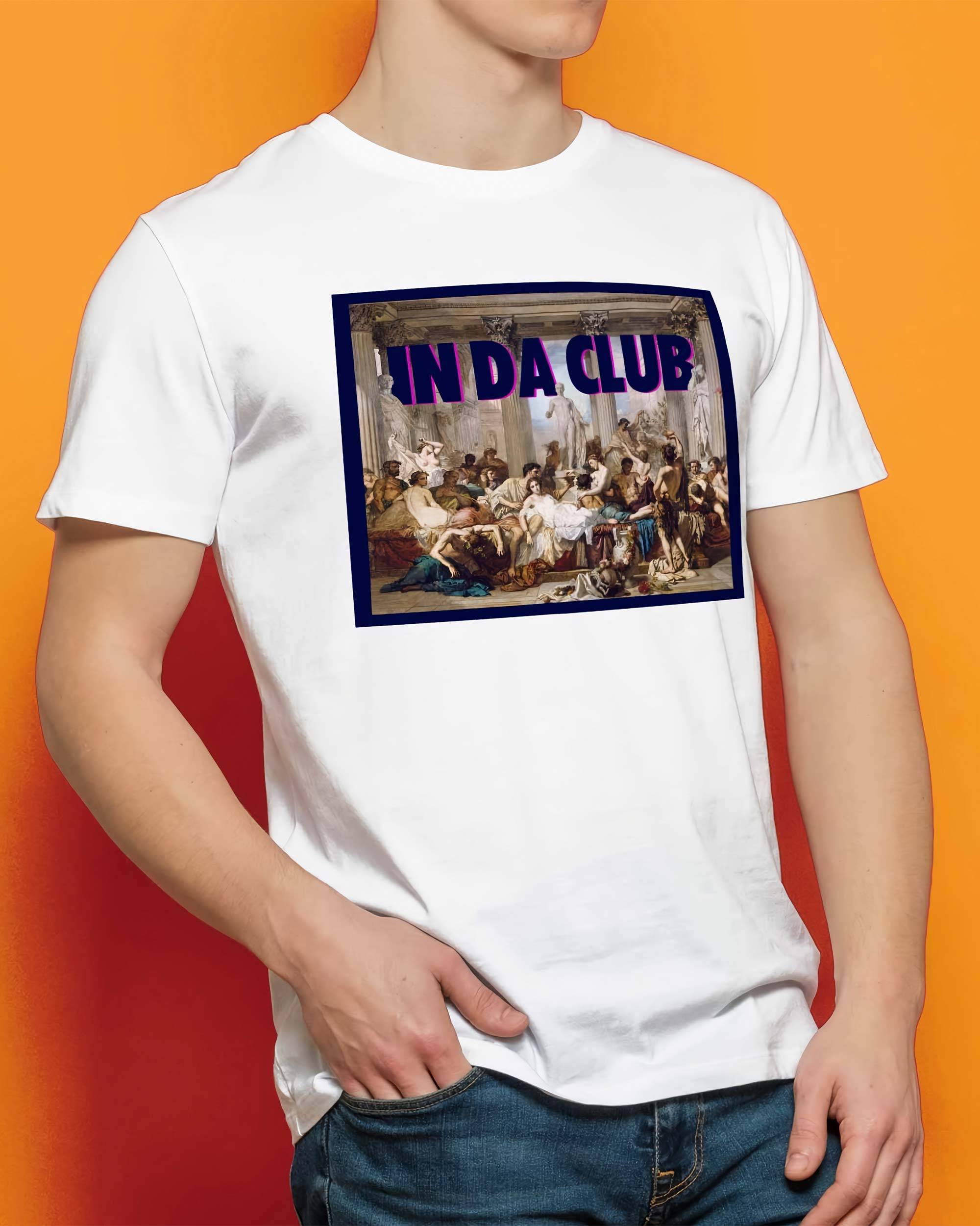 T-shirt Orgie In Da Club de couleur Blanc par Catchy