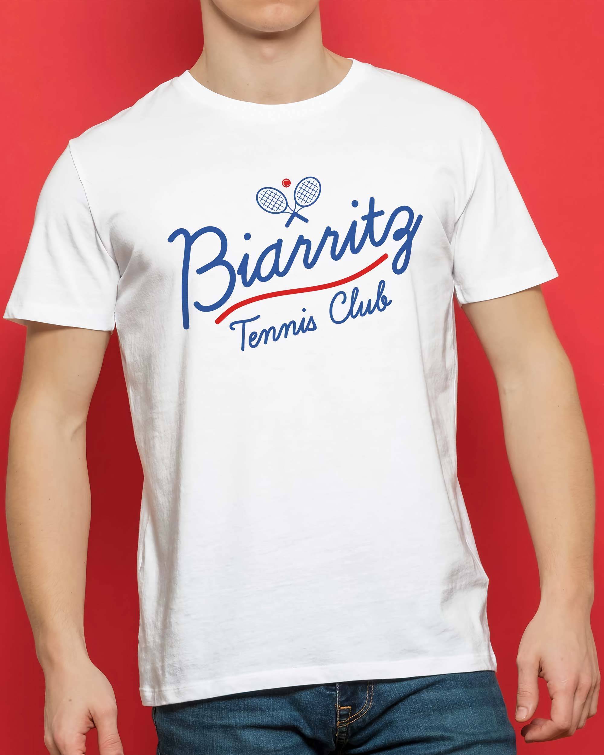T-shirt Biarritz Tennis Club de couleur Blanc par Vague A L'Âme