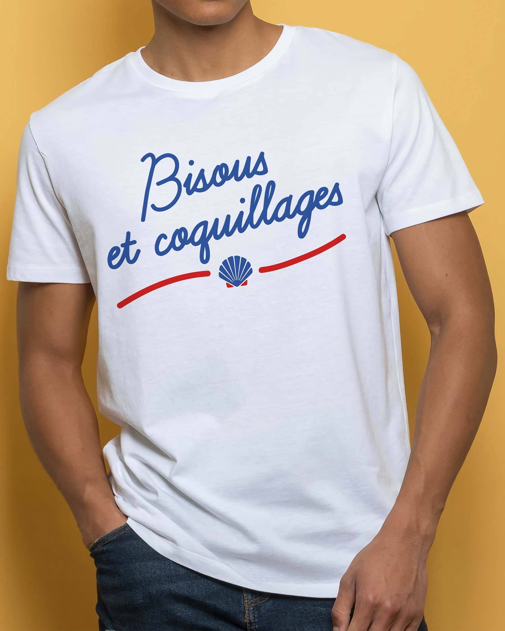 T-shirt Bisous et Coquillages de couleur Blanc par Vague A L'Âme