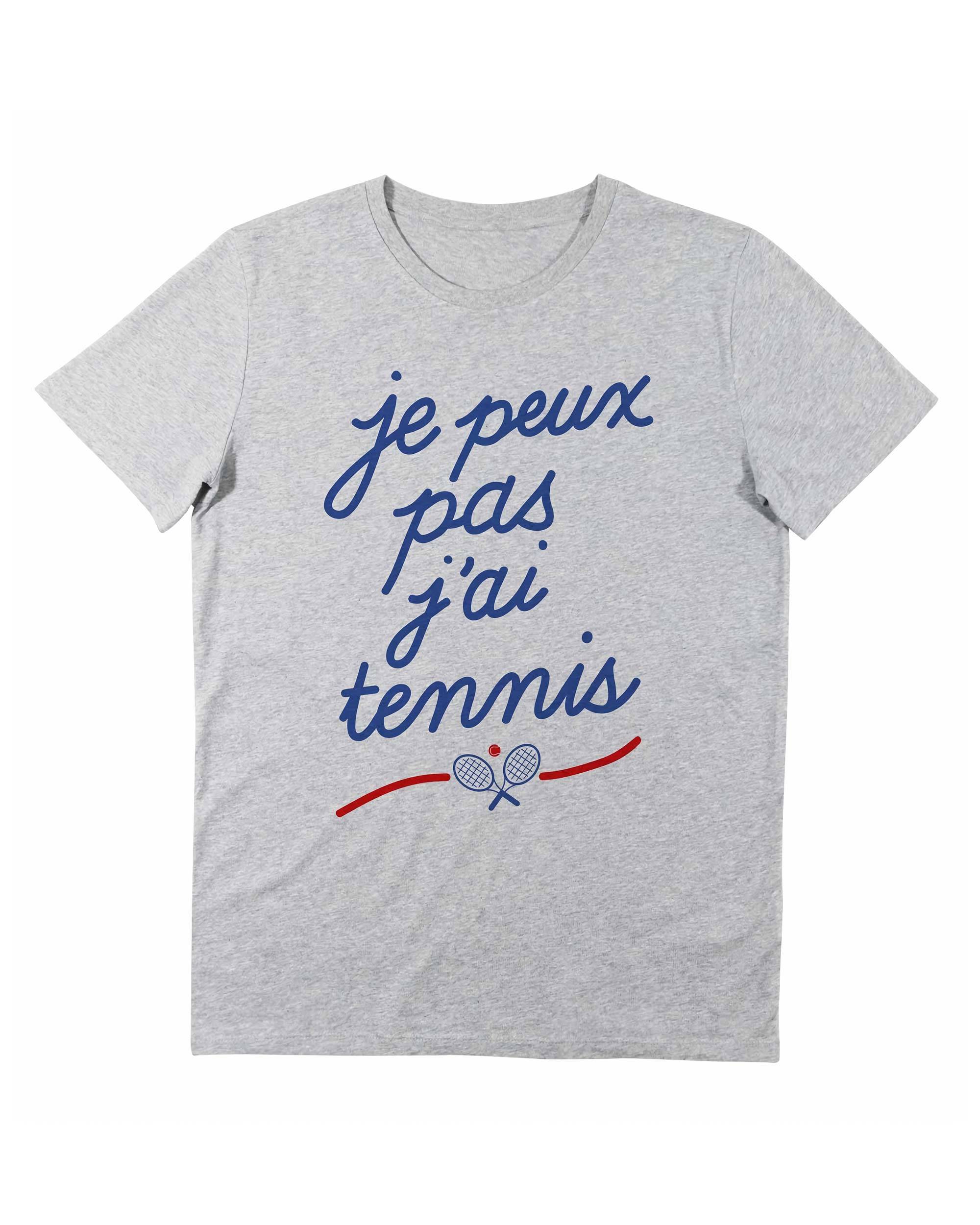 T-shirt Je Peux Pas J'ai Tennis de couleur Blanc par Vague A L'Âme