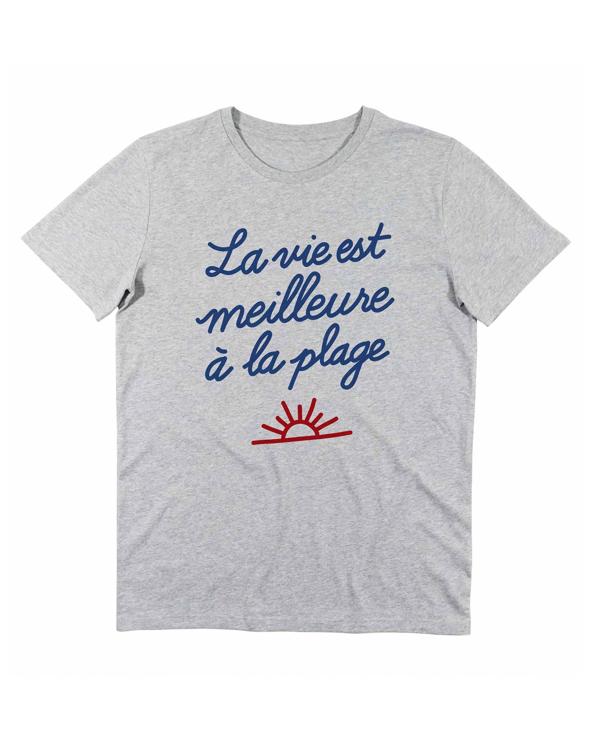 T-shirt La Vie à La Plage de couleur Blanc par Vague A L'Âme