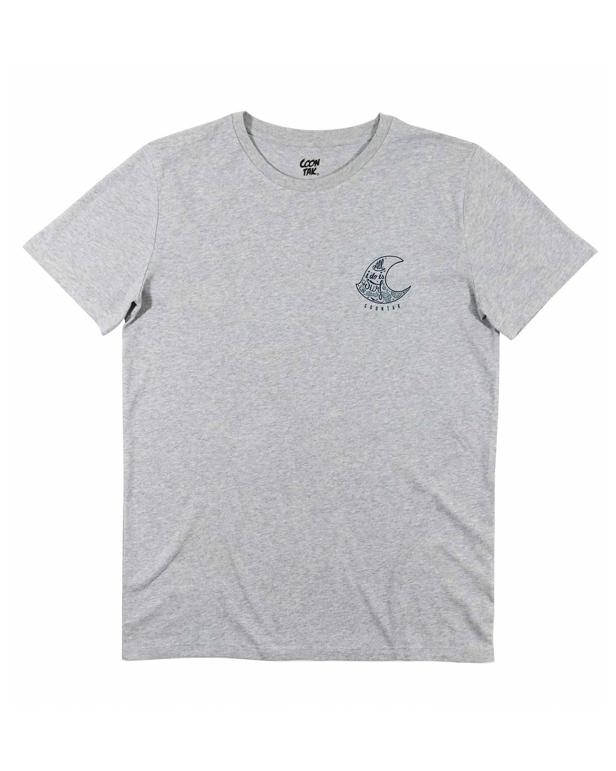 T-shirt All I Do is Surf de couleur Blanc par Coontak