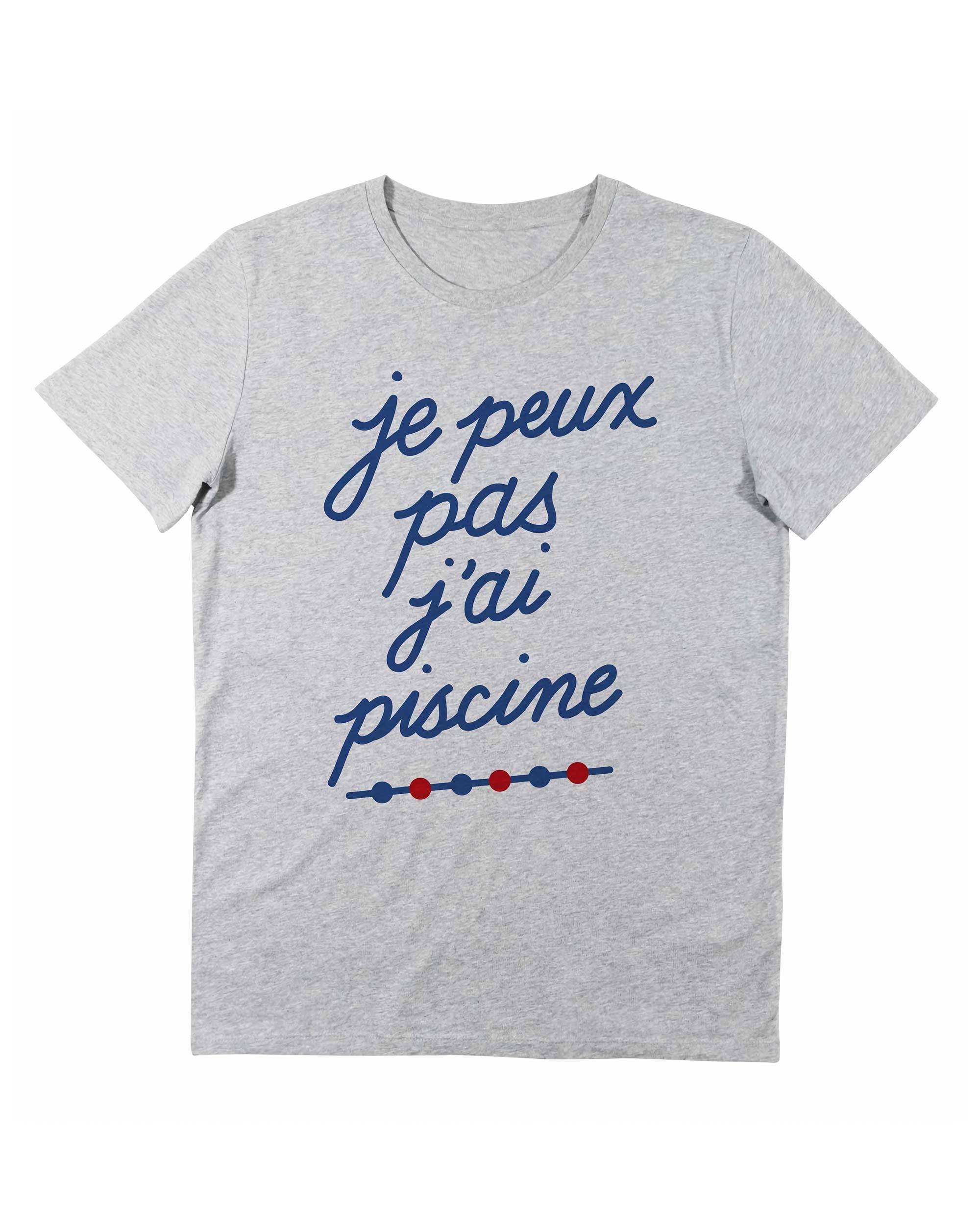 T-shirt Je Peux Pas J'ai Piscine de couleur Blanc par Vague A L'Âme