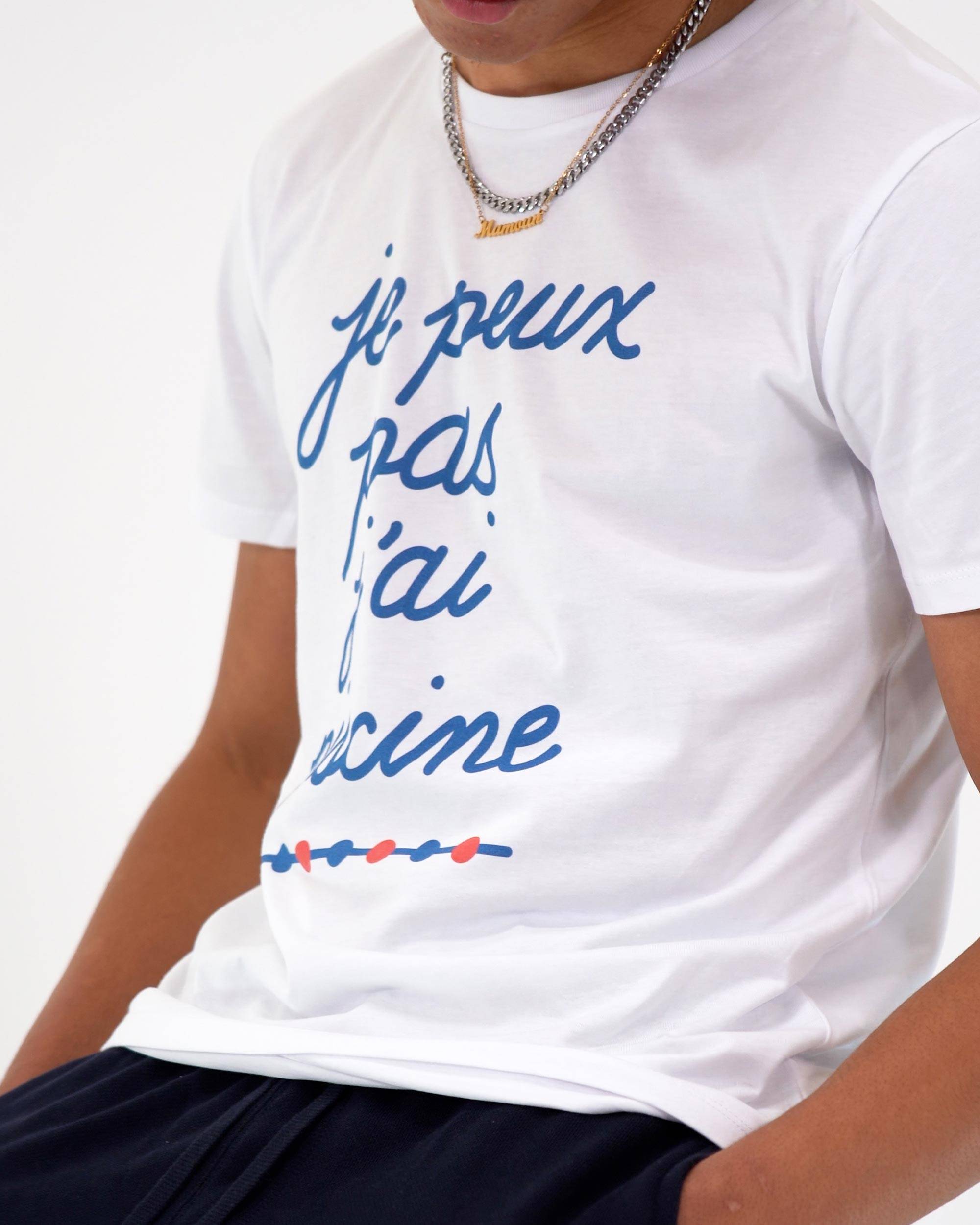 T-shirt Je Peux Pas J'ai Piscine de couleur Blanc par Vague A L'Âme