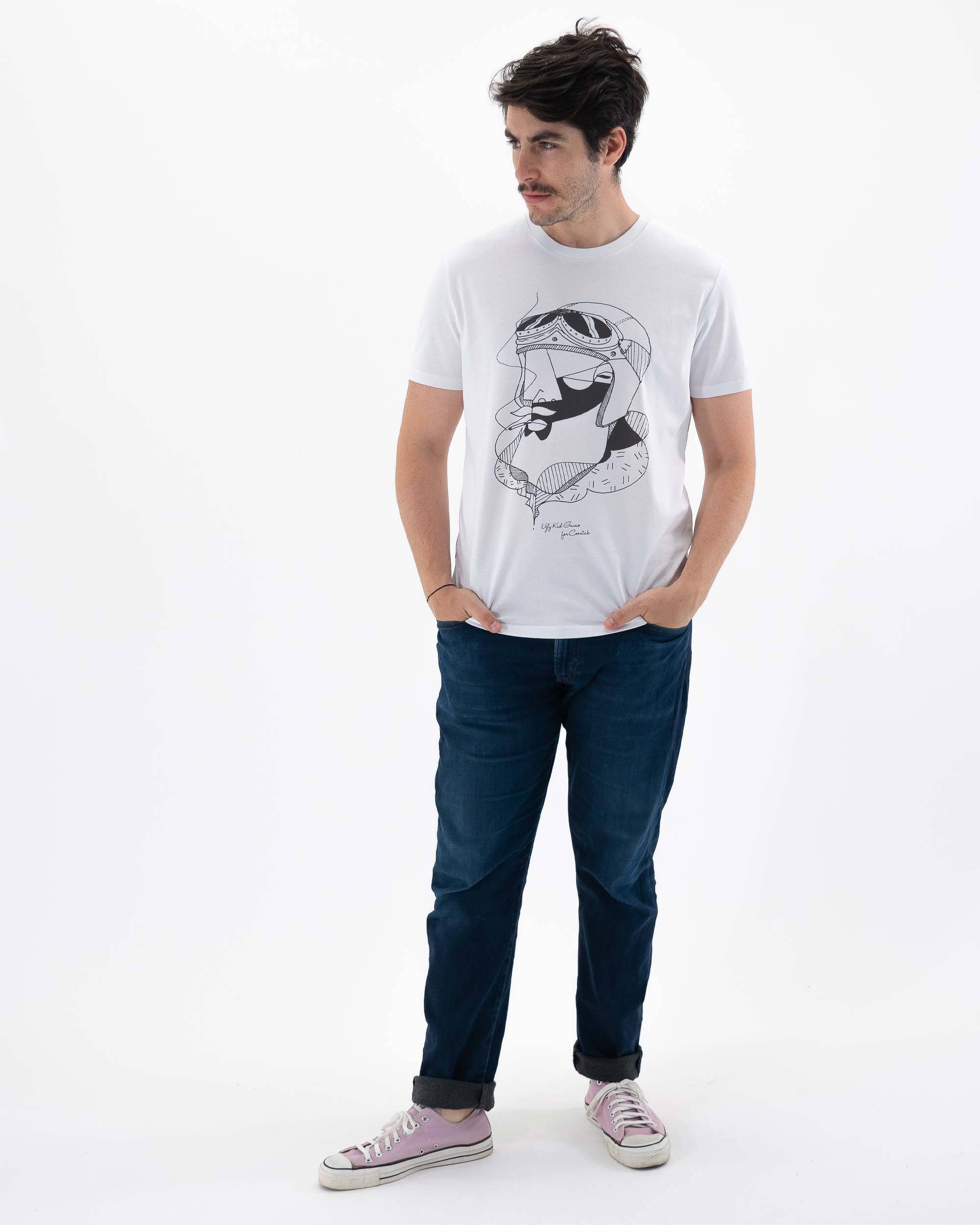 T-shirt Dandy Rider de couleur Blanc par Coontak