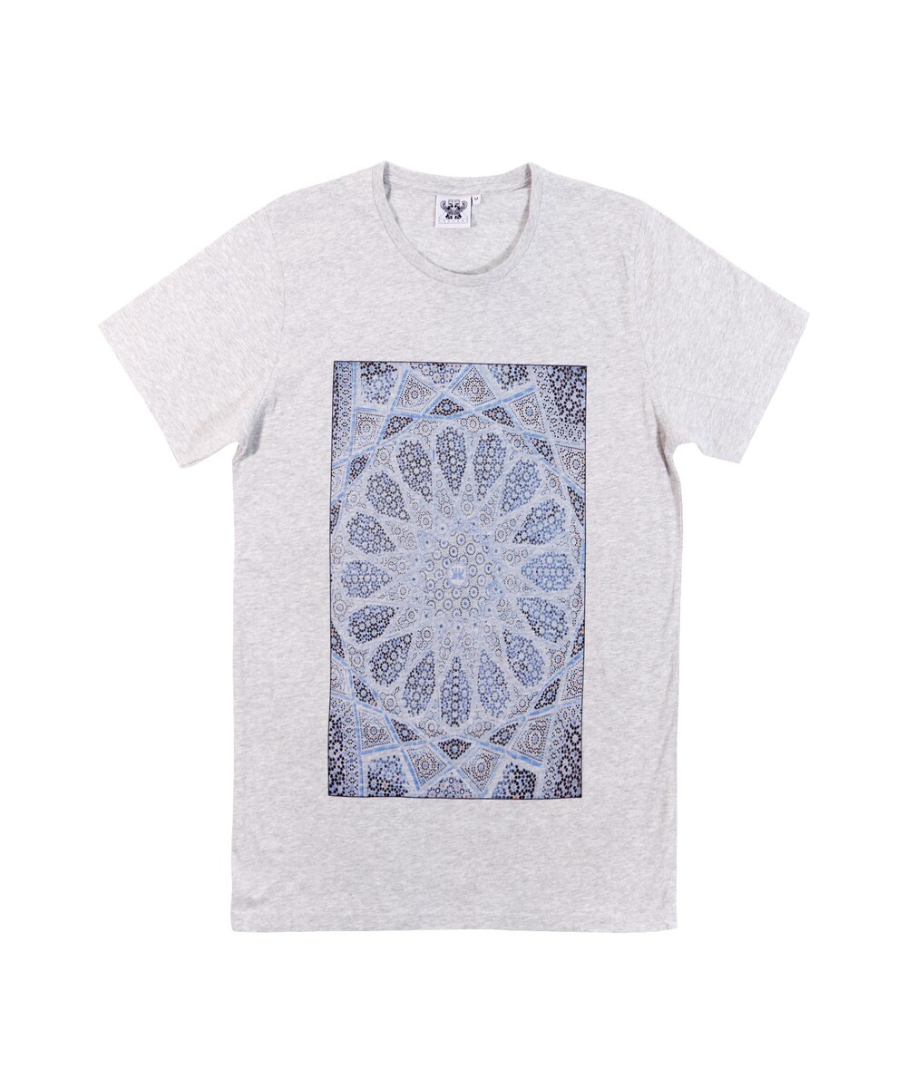 T-shirt pour Homme Mosaïque Perse de couleur Gris chiné