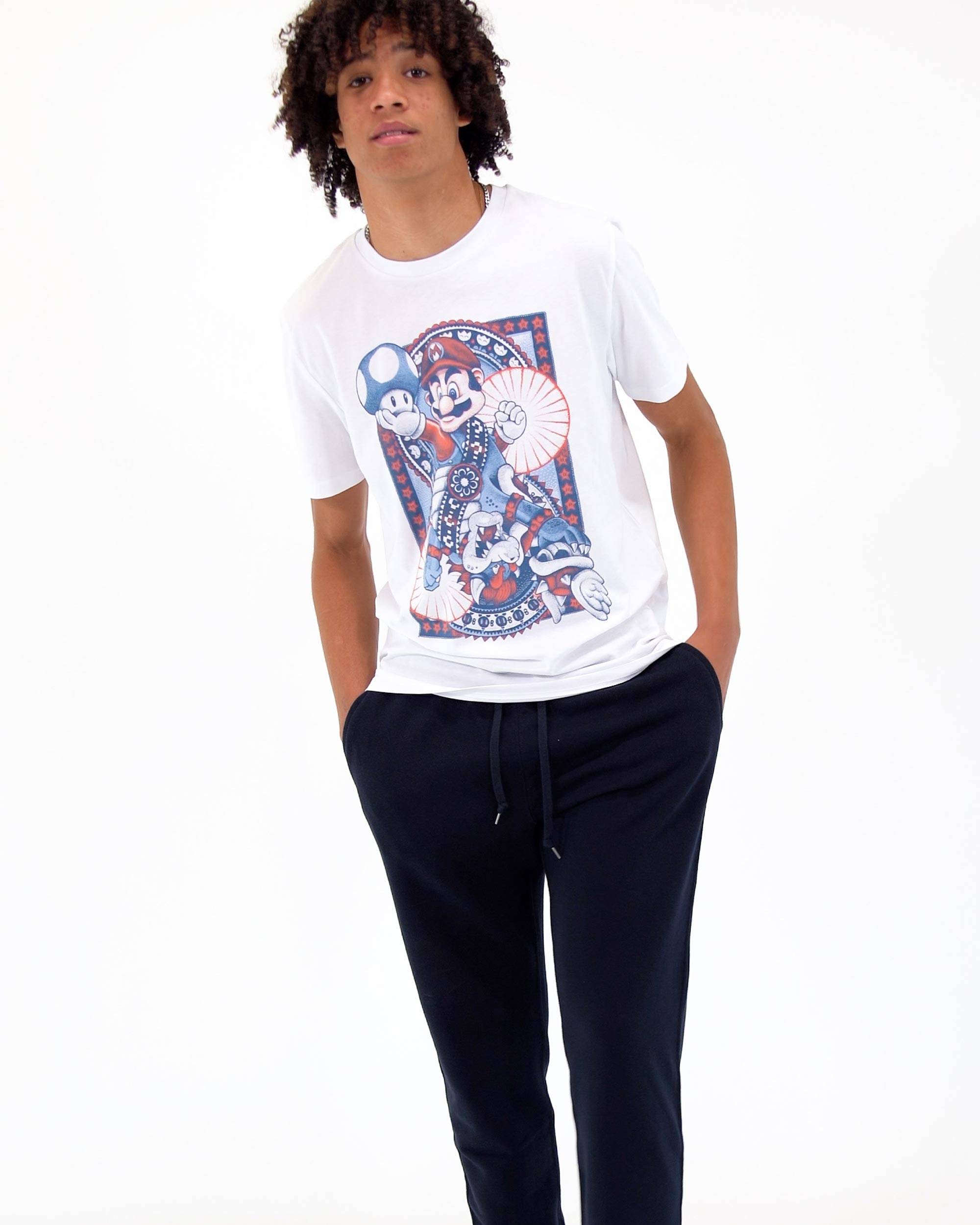 T-shirt Mario Bowser de couleur Blanc par Neon Mystic