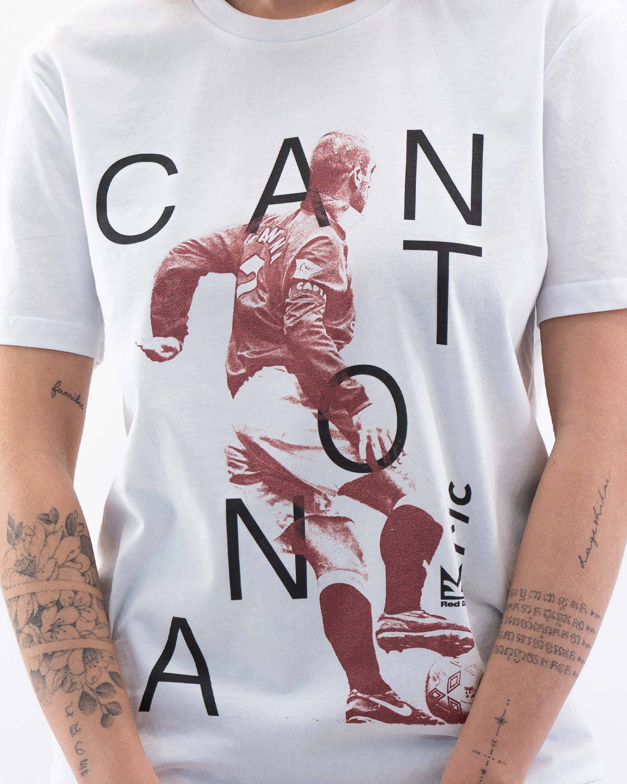 T-shirt Cantona de couleur Blanc par Sucker For Soccer