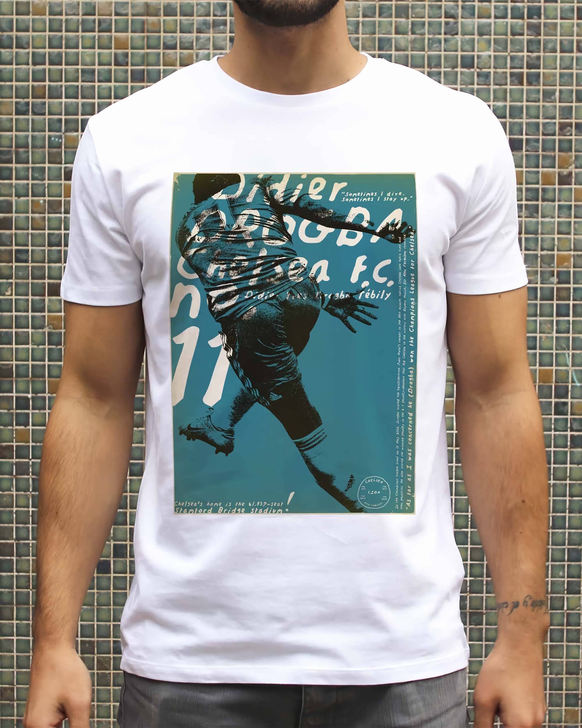T-shirt Drogba de couleur Blanc par Sucker For Soccer