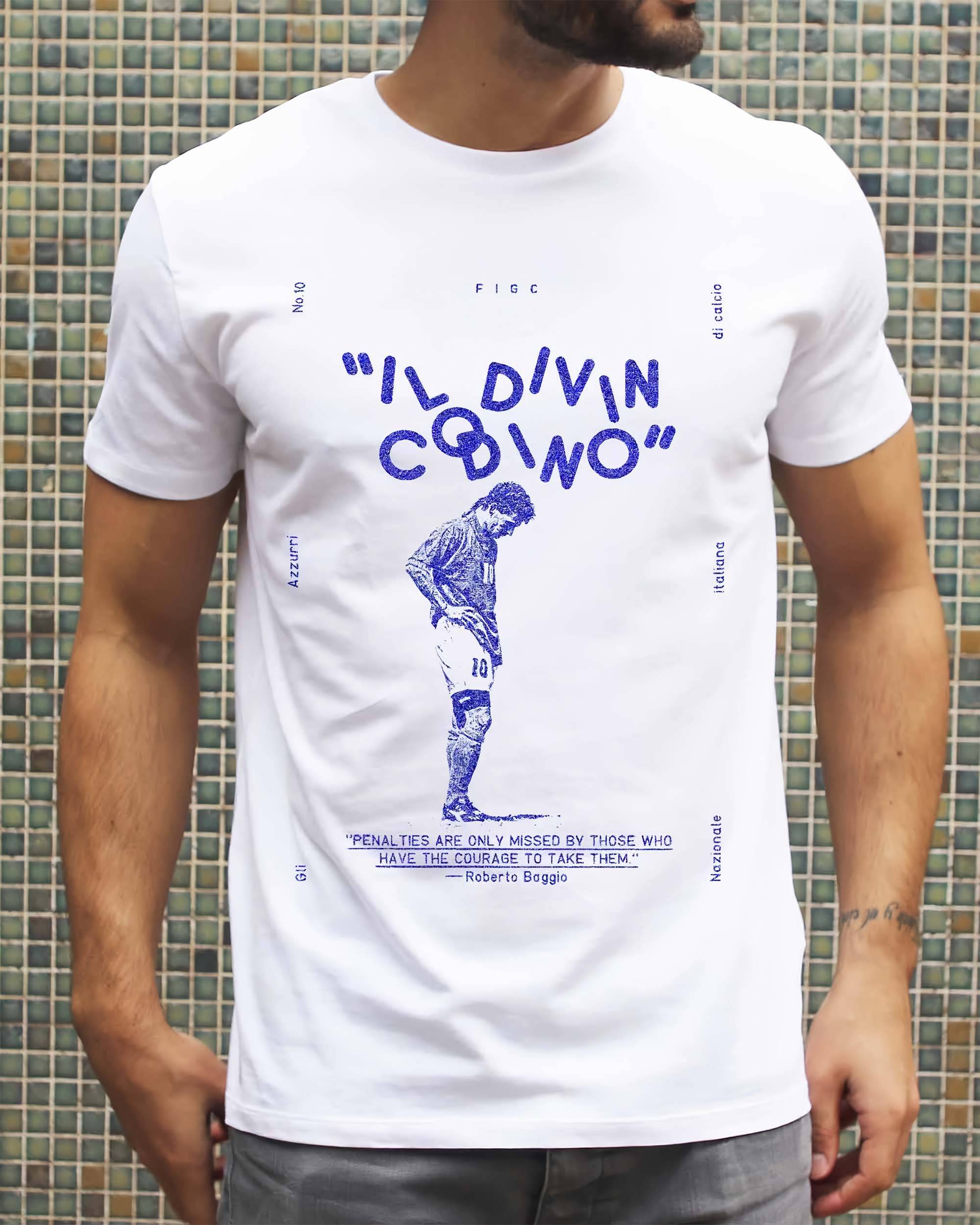 T-shirt Roberto Baggio de couleur Blanc par Sucker For Soccer