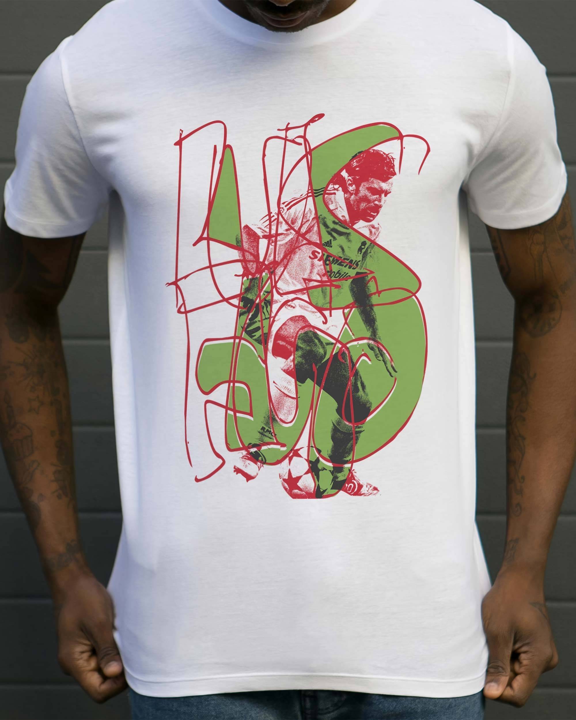 T-shirt Luis Figo de couleur Blanc par Sucker For Soccer