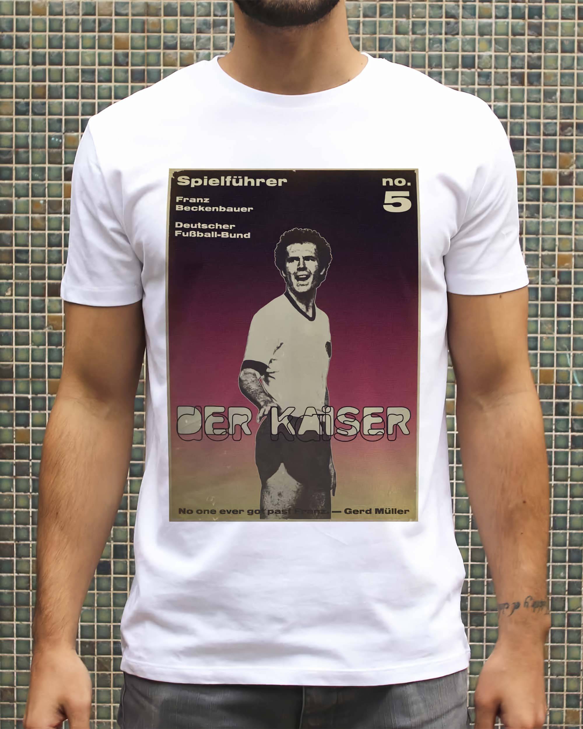 T-shirt Franz Beckenbauer de couleur Blanc par Sucker For Soccer