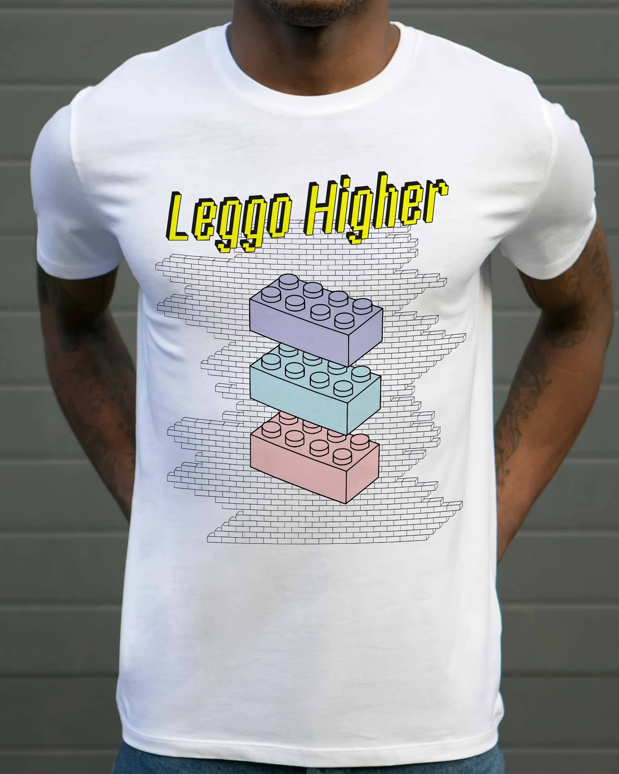 T-shirt Leggo Higher de couleur Blanc par Smiling Paris