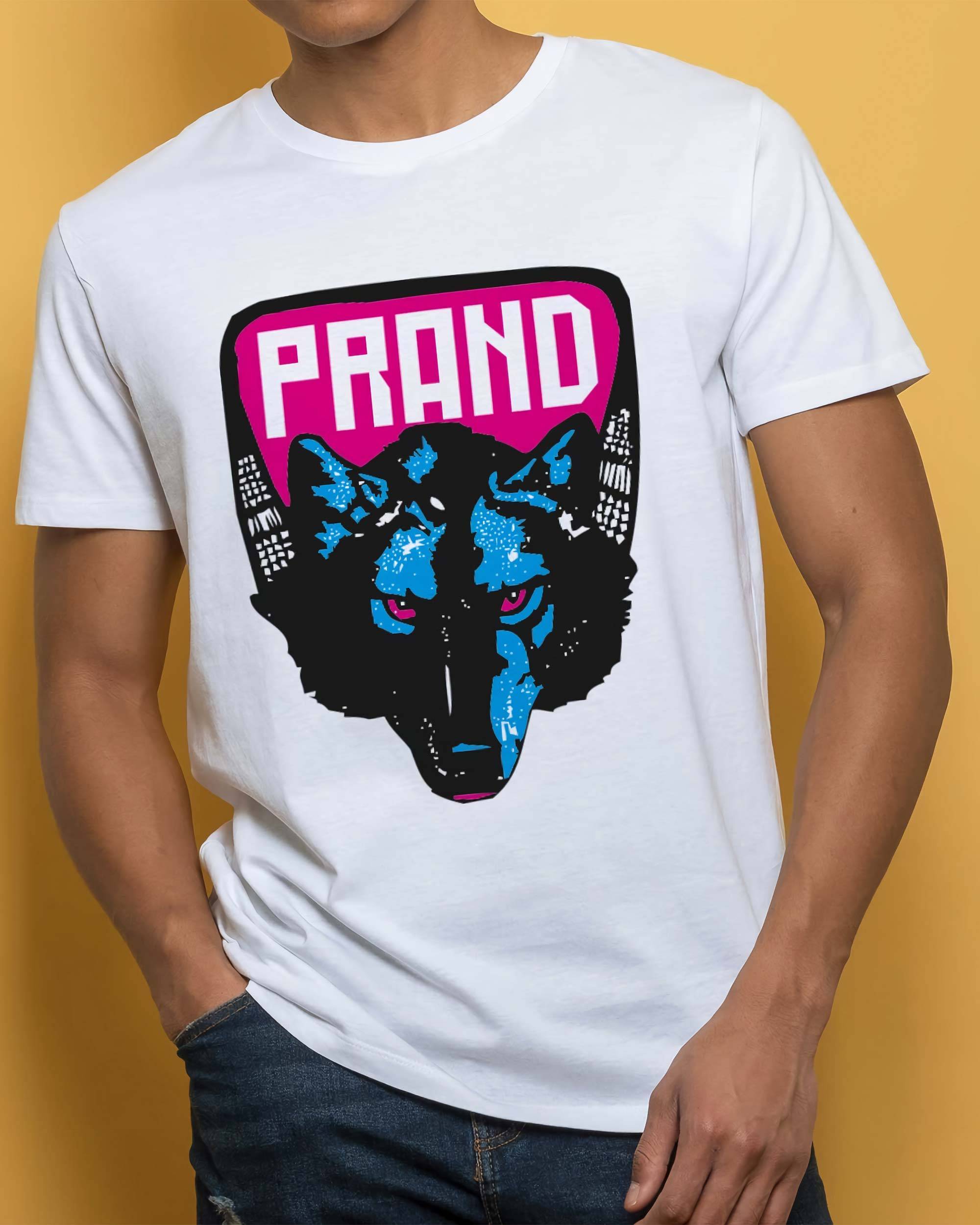 T-shirt Mystic Wolf de couleur Blanc par Prand