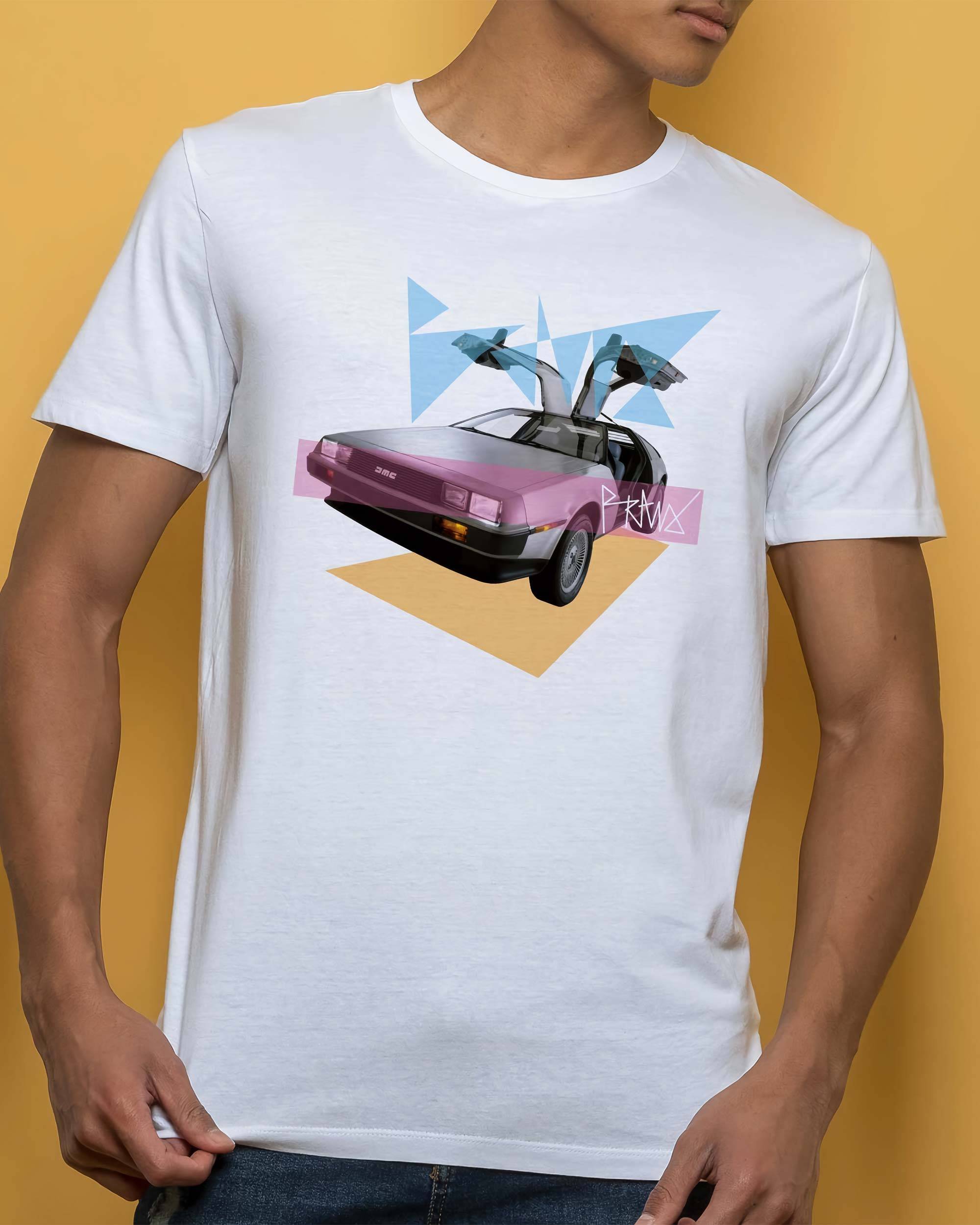 T-shirt DeLorean 90's de couleur Blanc par Prand