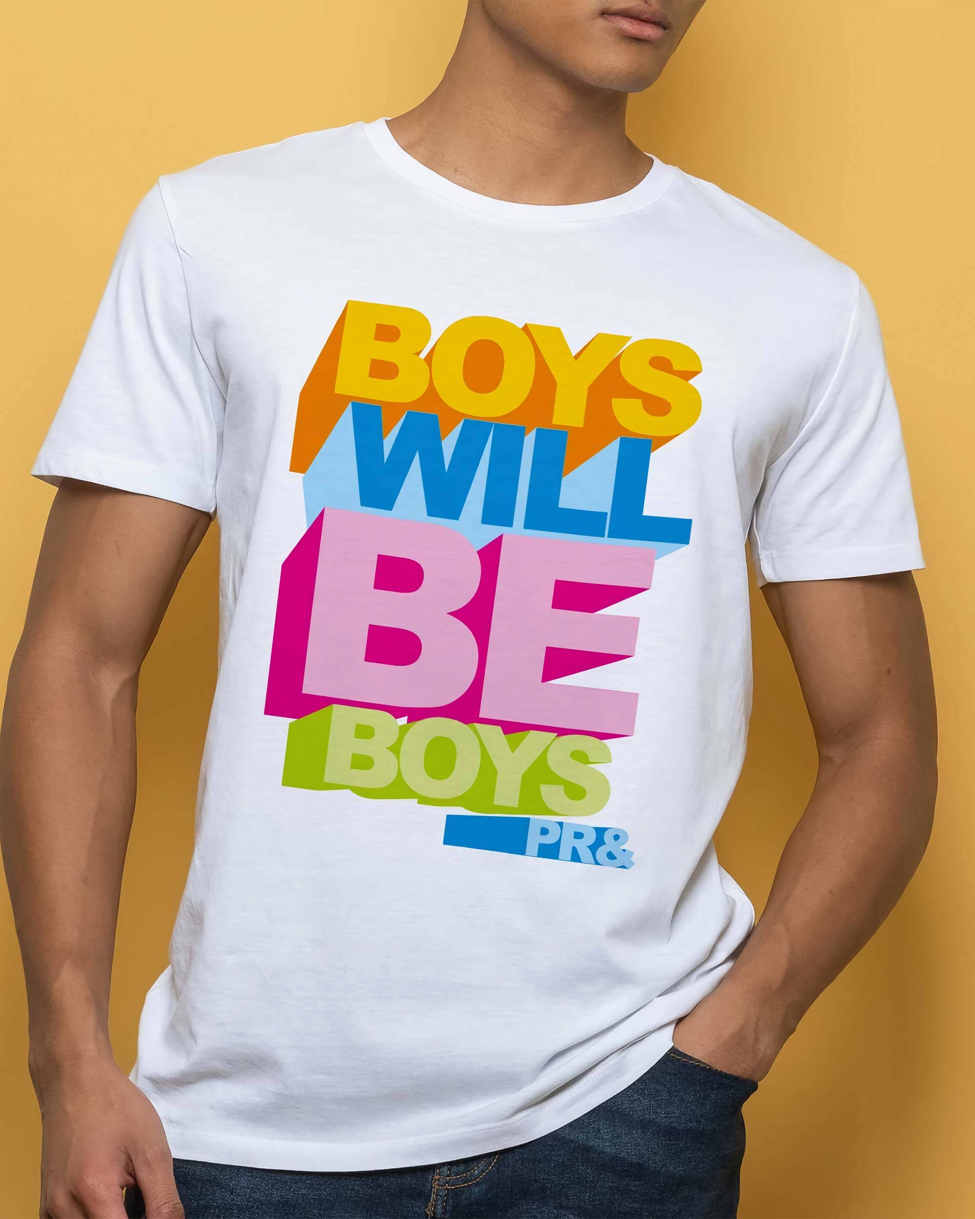T-shirt Boys Will Be Boys de couleur Blanc par Prand