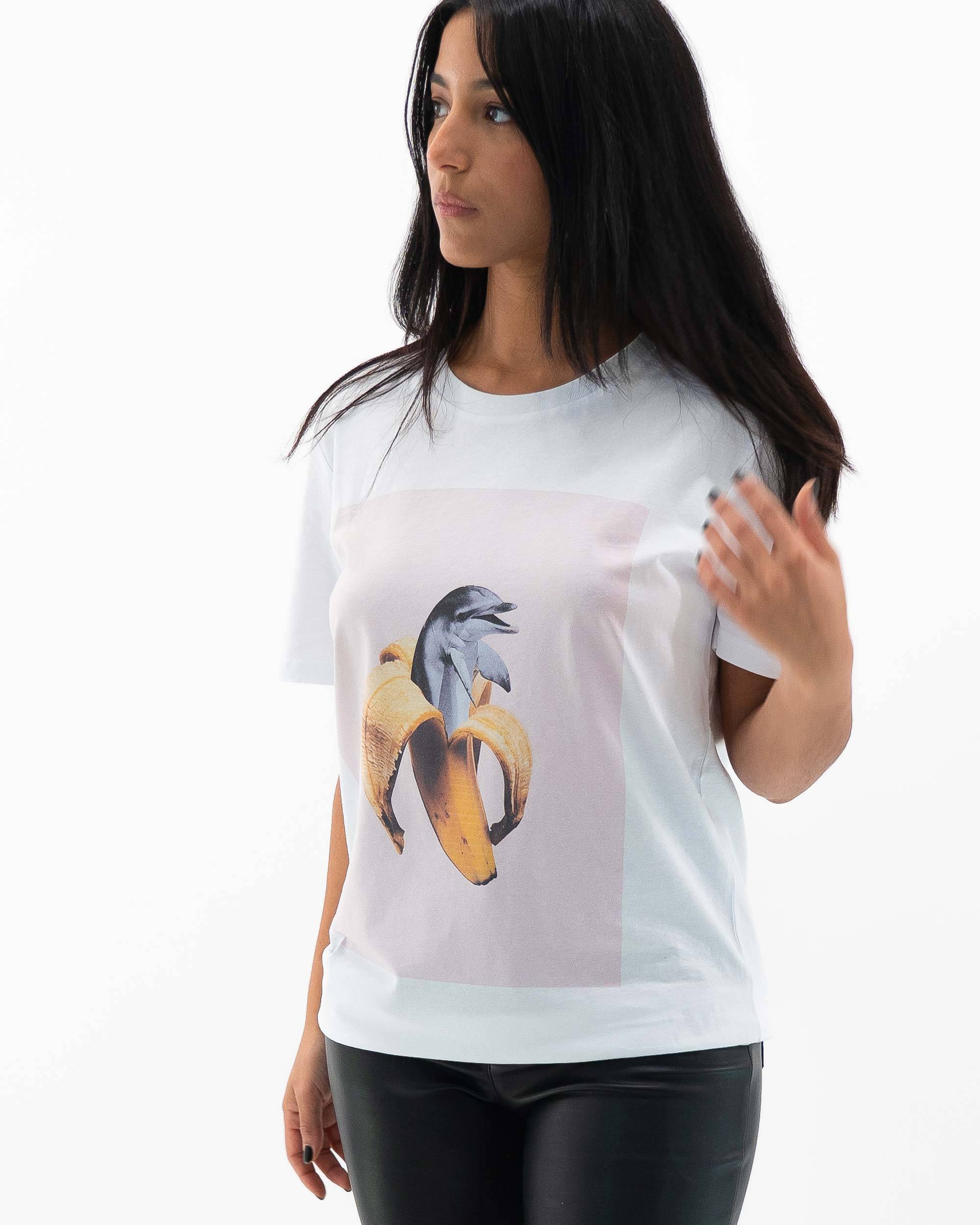 T-shirt Chimère Dauphin de couleur Blanc par Aecho