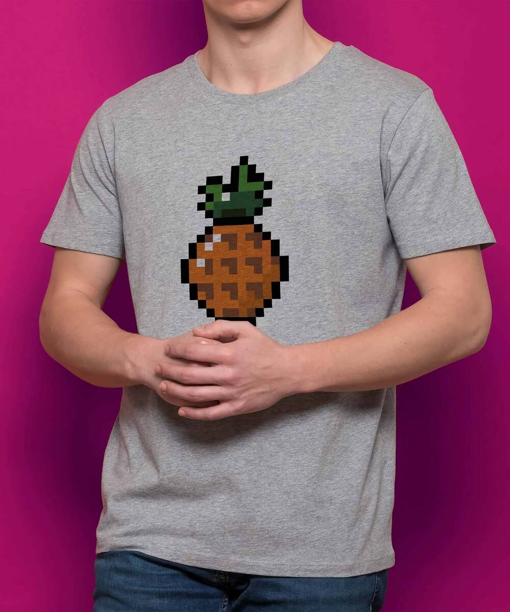 T-shirt Imprimé Ananas Gris Taille 11-12 Ans - Occasion Très Bon état