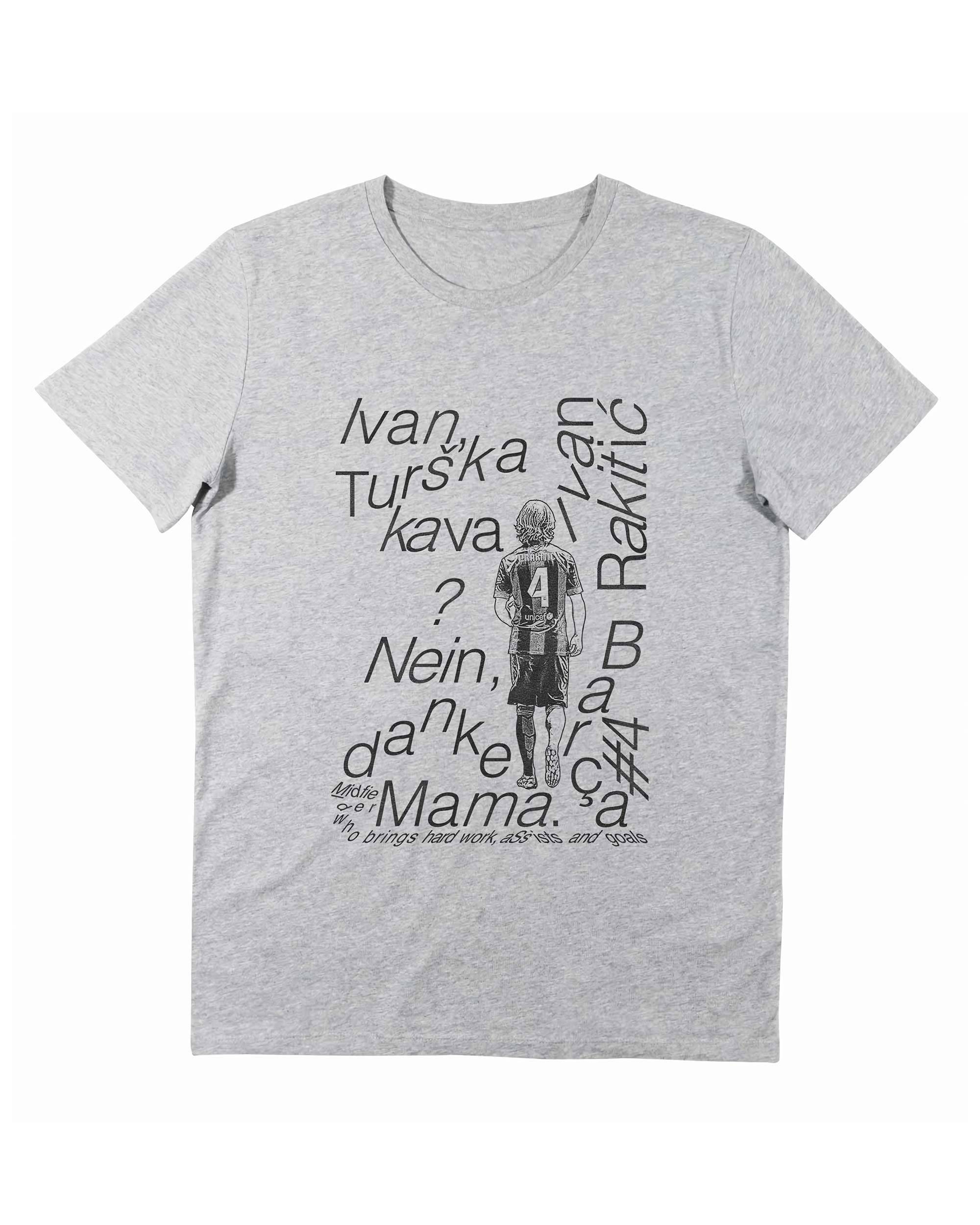 T-shirt Ivan Rakitic de couleur Blanc par Sucker For Soccer