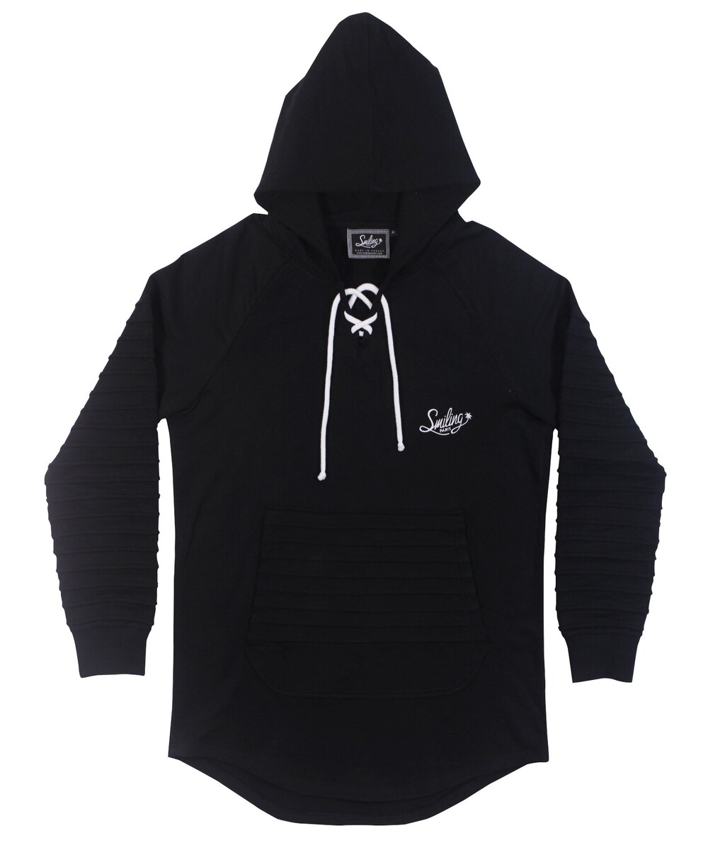 Hoodie Biker pour Homme de couleur Noir