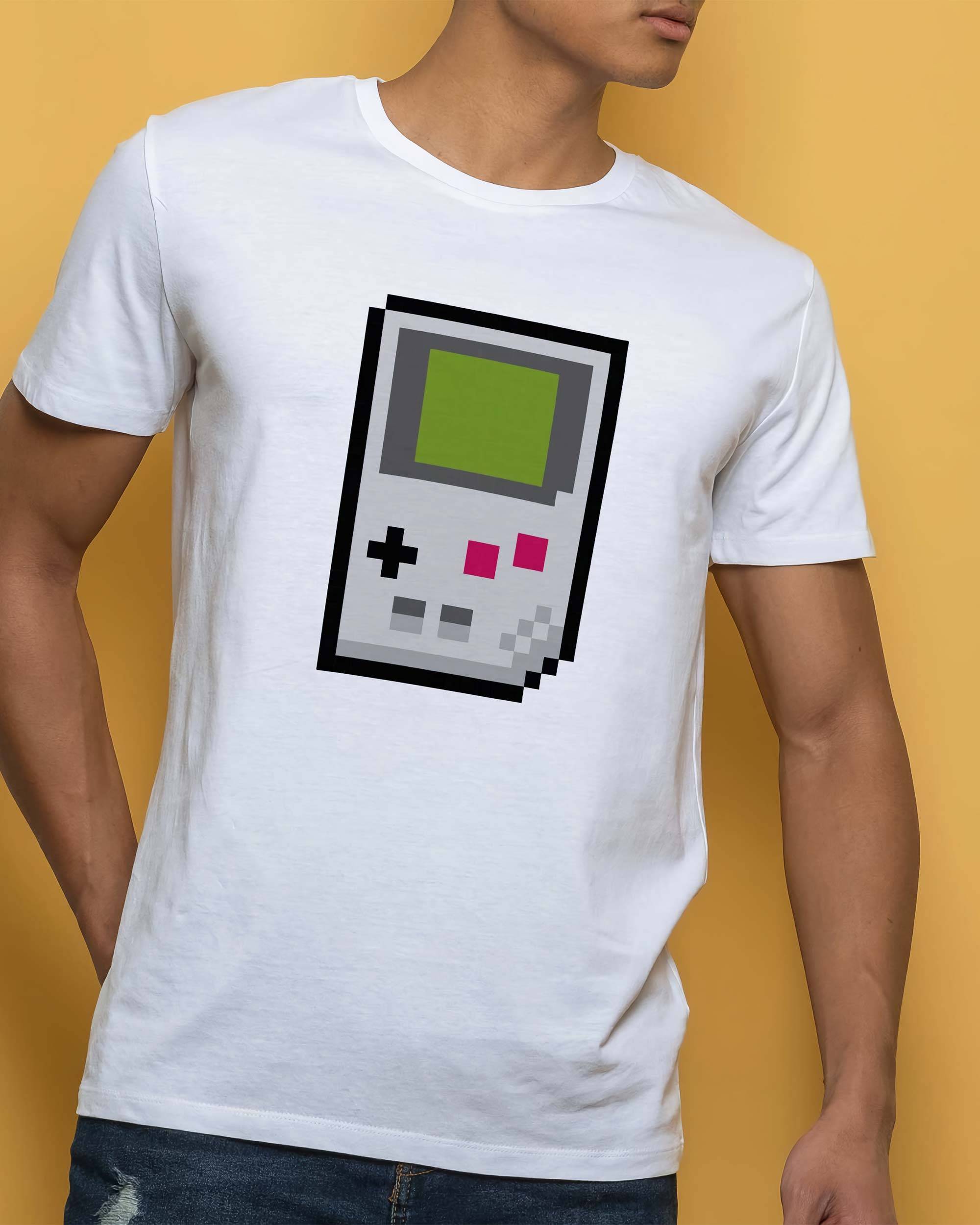 T-shirt Pixel Game Boy de couleur Blanc