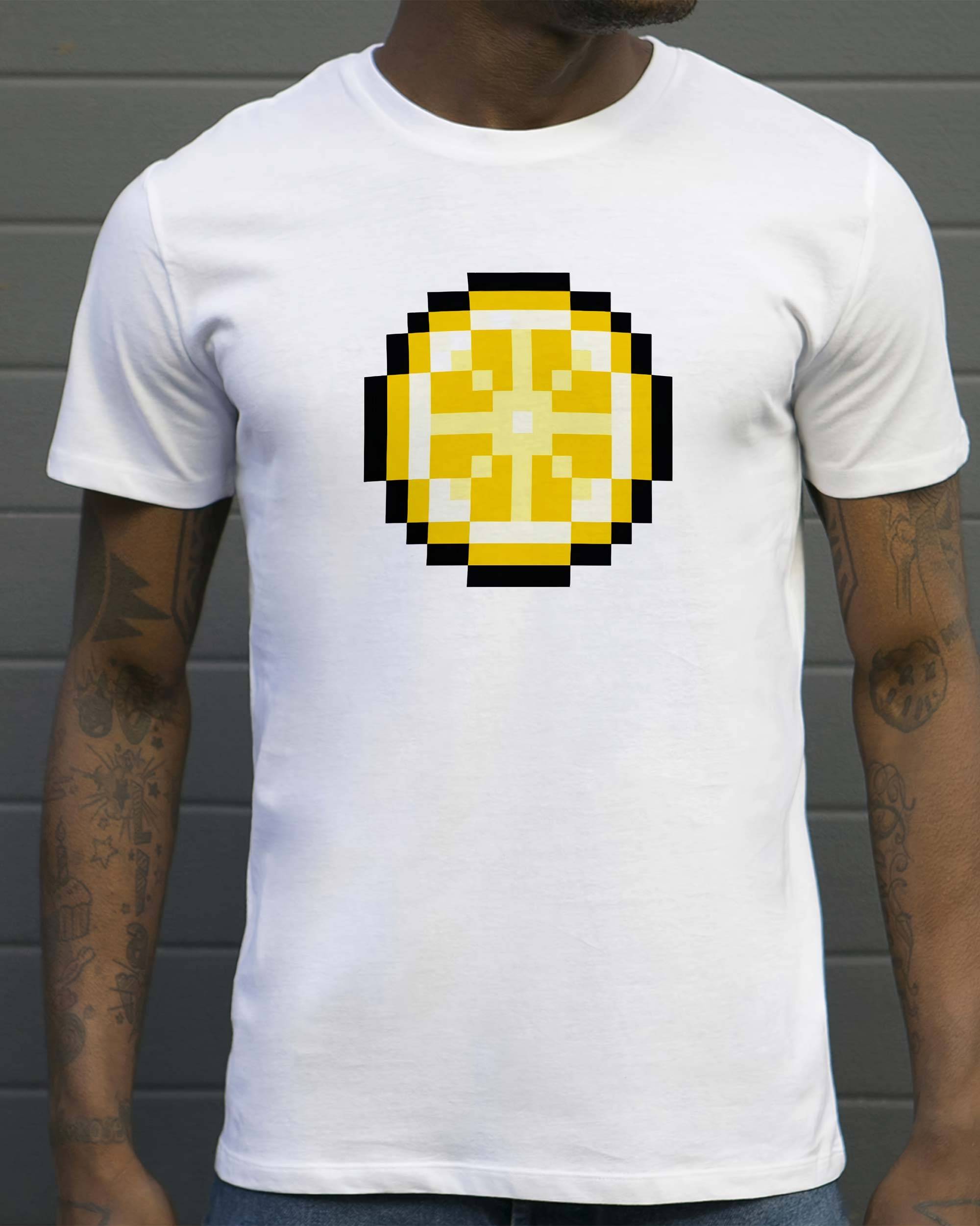 T-shirt Pixel Citron de couleur Blanc