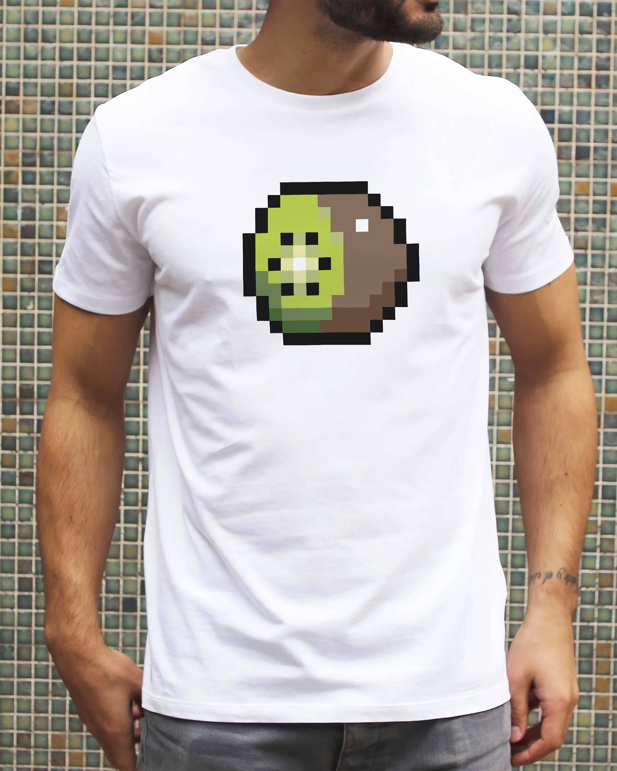 T-shirt Kiwi Pixel de couleur Blanc