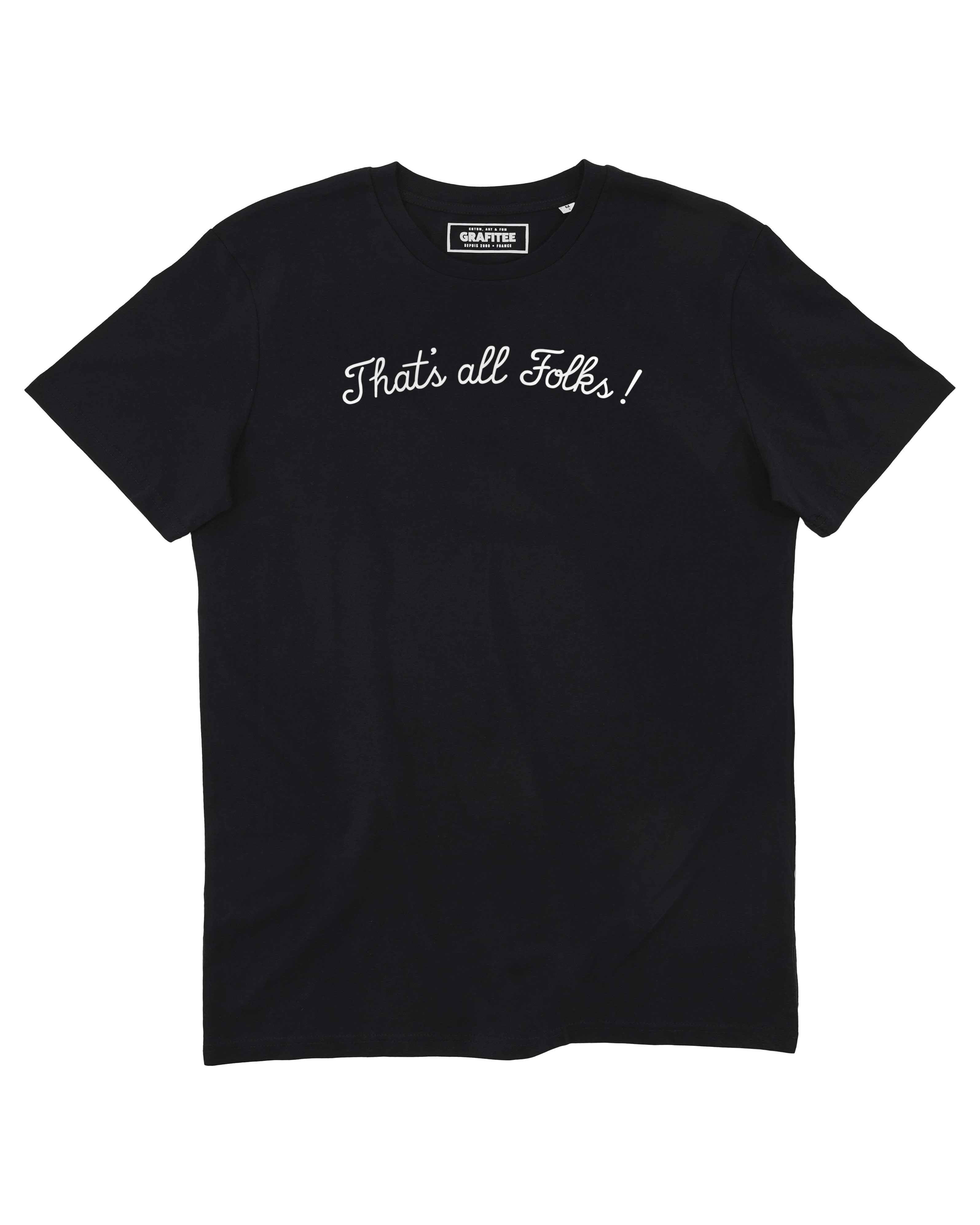 T-shirt That's All Folks! de couleur Blanc