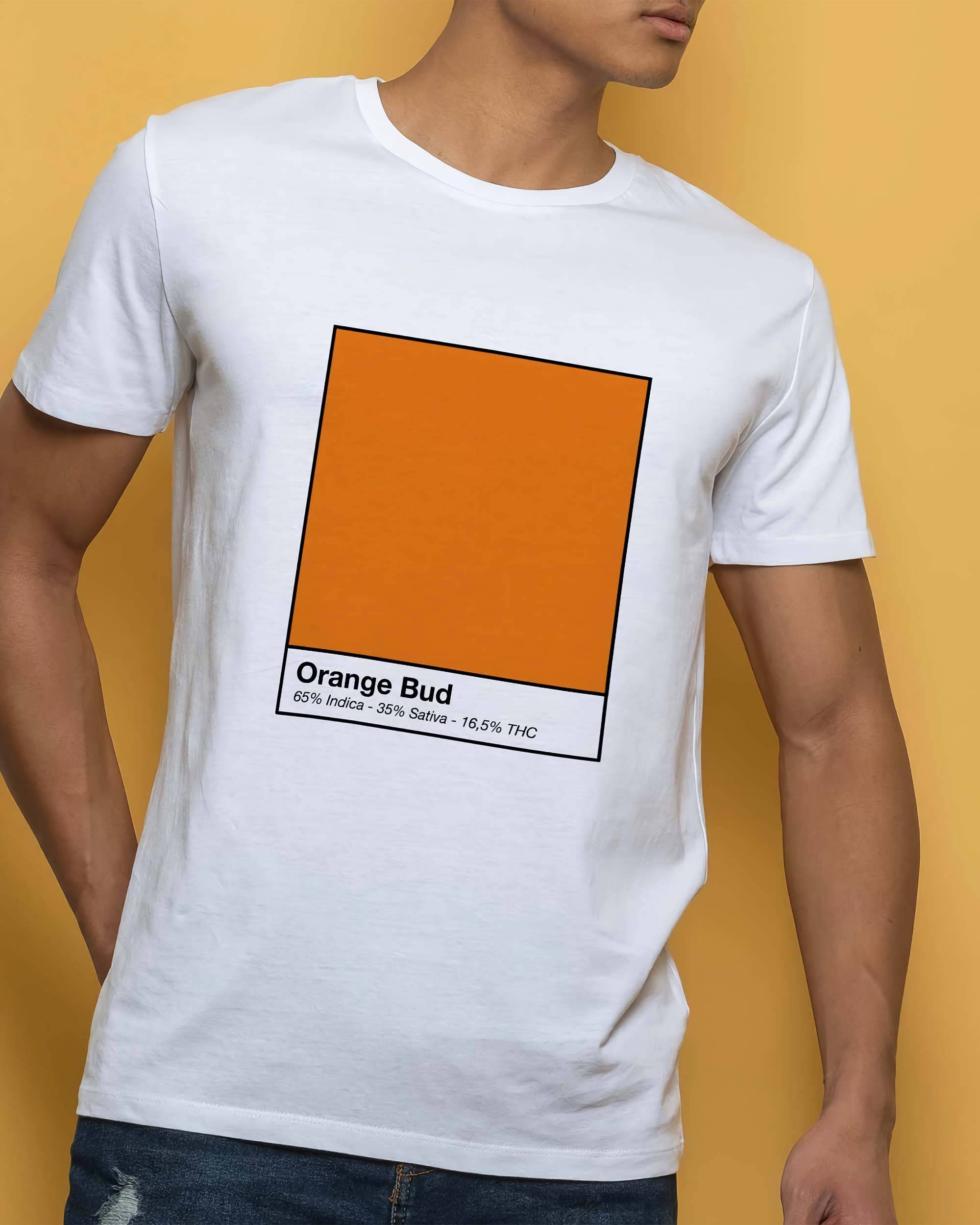T-shirt Orange Bud de couleur Blanc