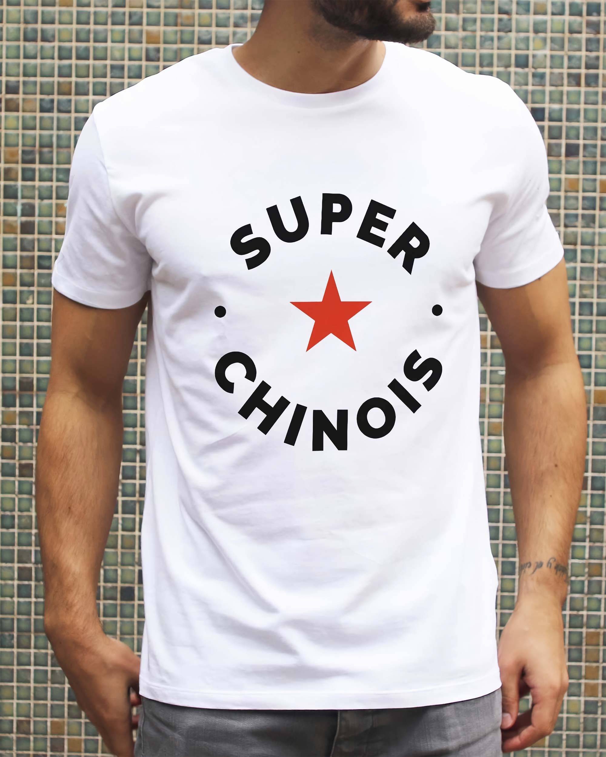 T-shirt Super Chinois de couleur Blanc