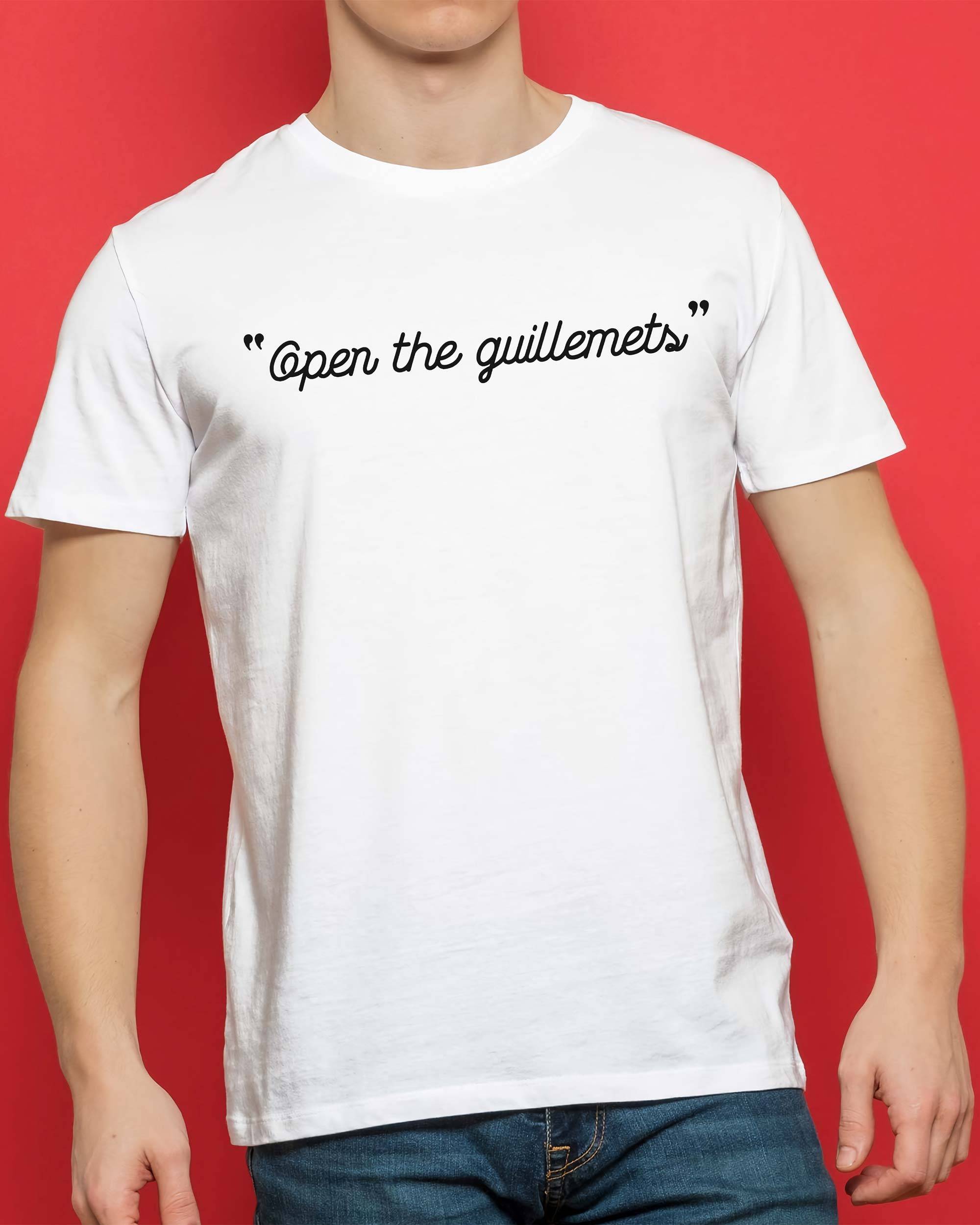 T-shirt Open The Guillemets de couleur Blanc