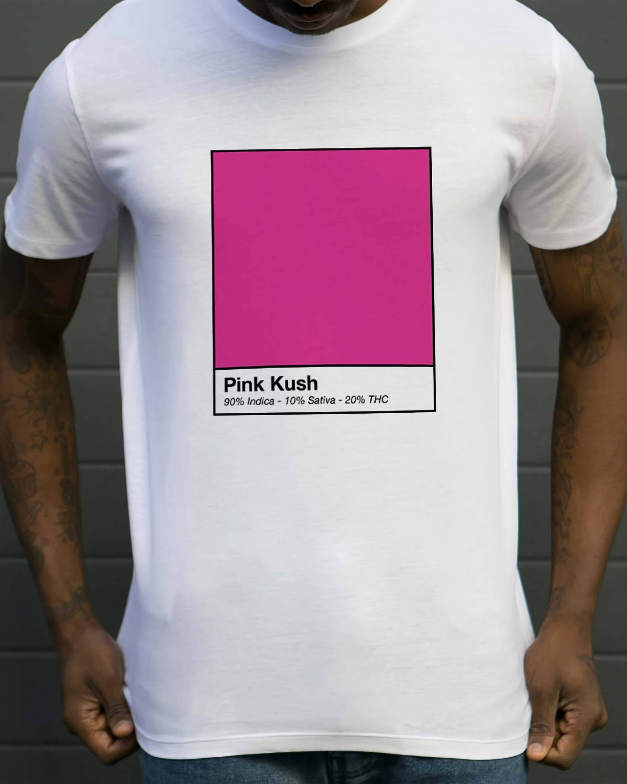 T-shirt Pink Kush de couleur Blanc