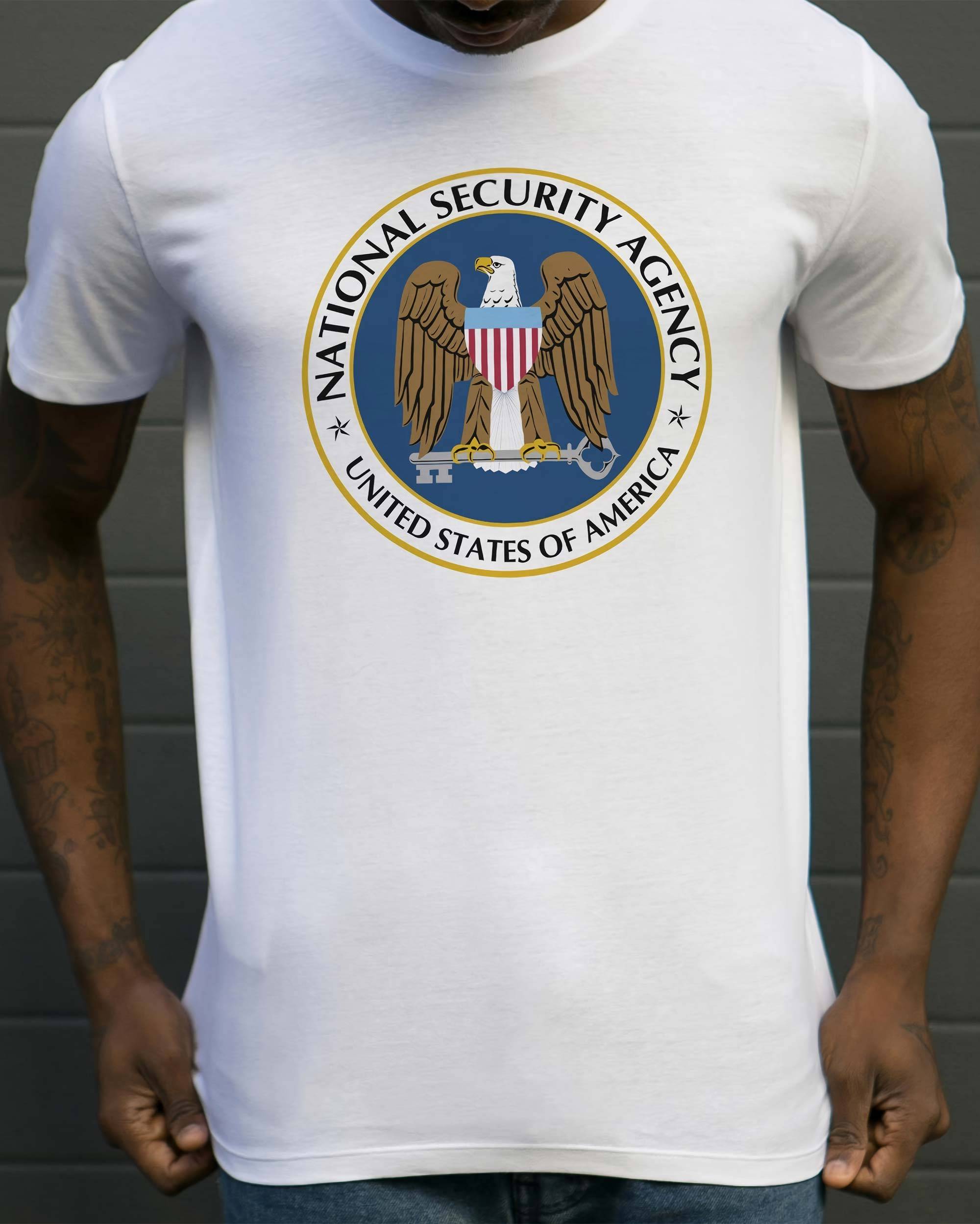 T-shirt NSA de couleur Blanc