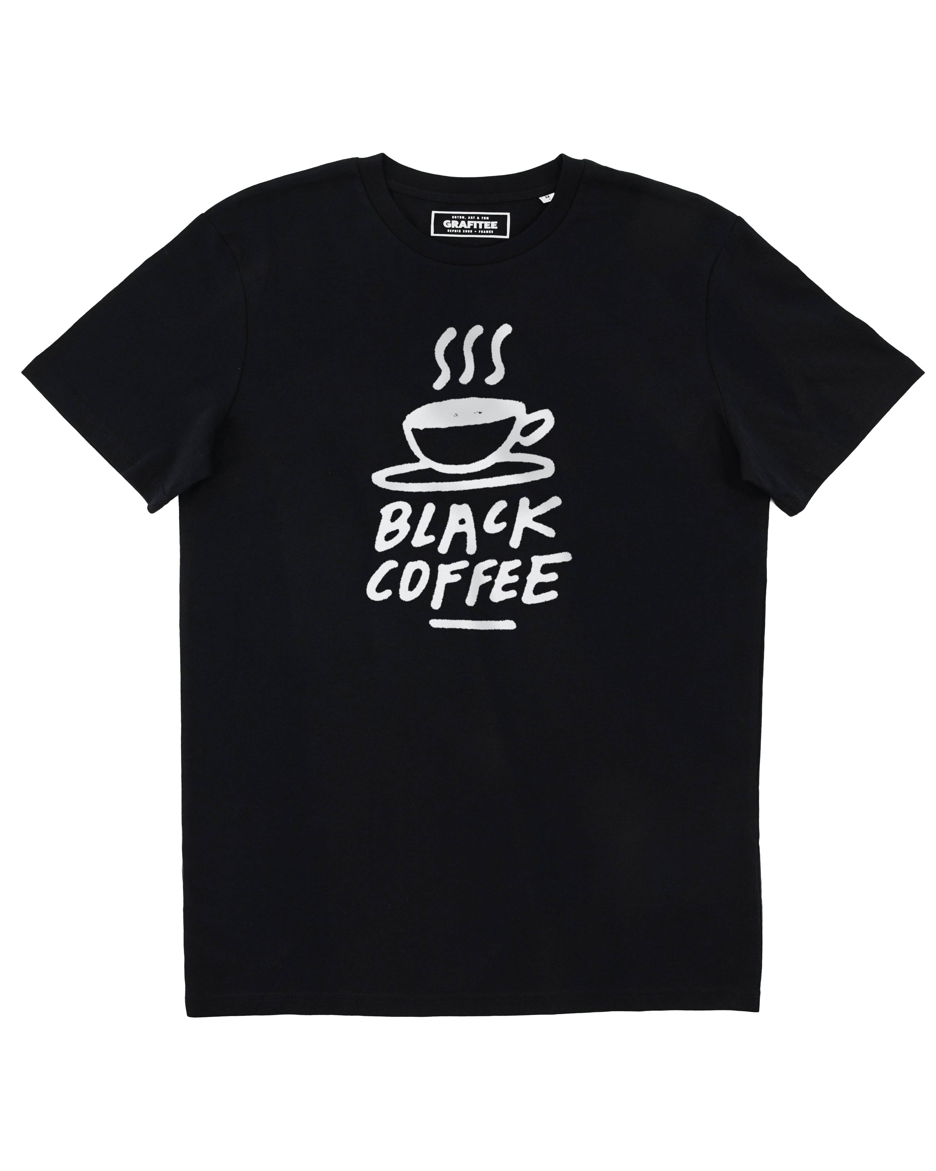 T-shirt Black Coffee de couleur Blanc par Aecho