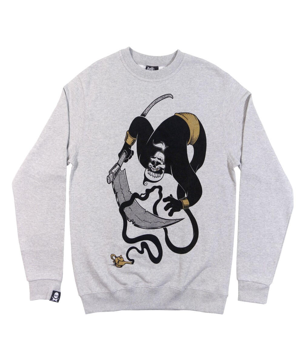 Sweat pour Homme Deth Wish de couleur Gris chiné