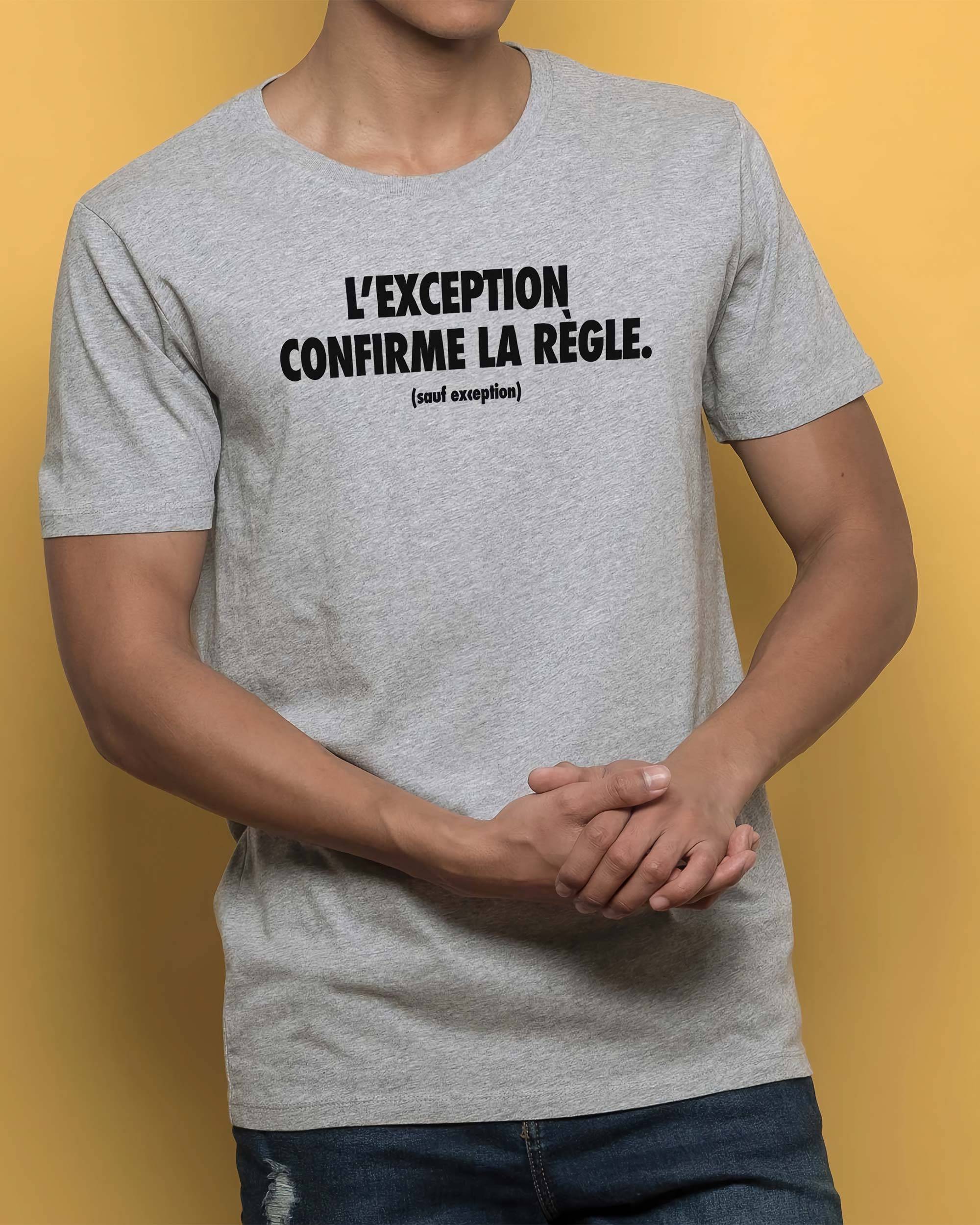 T-shirt L'exception Confirme La Règle de couleur Gris chiné