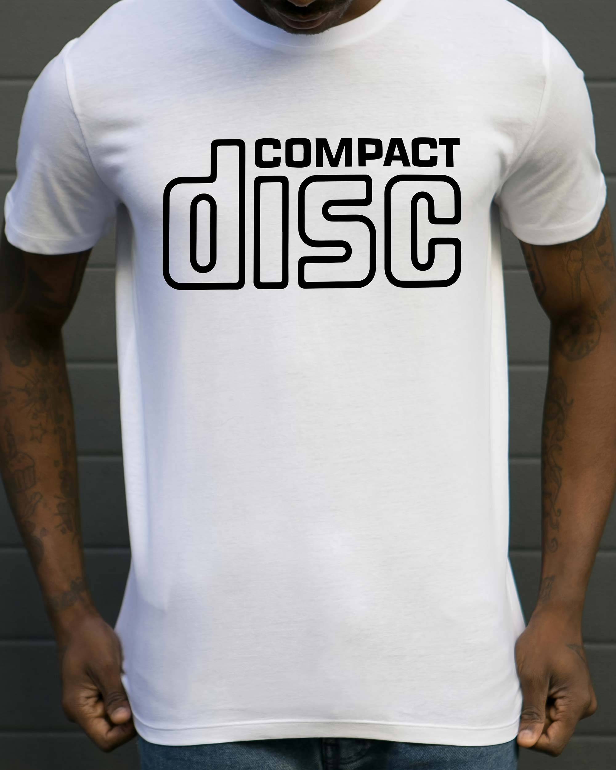T-shirt Compact Disc de couleur Blanc