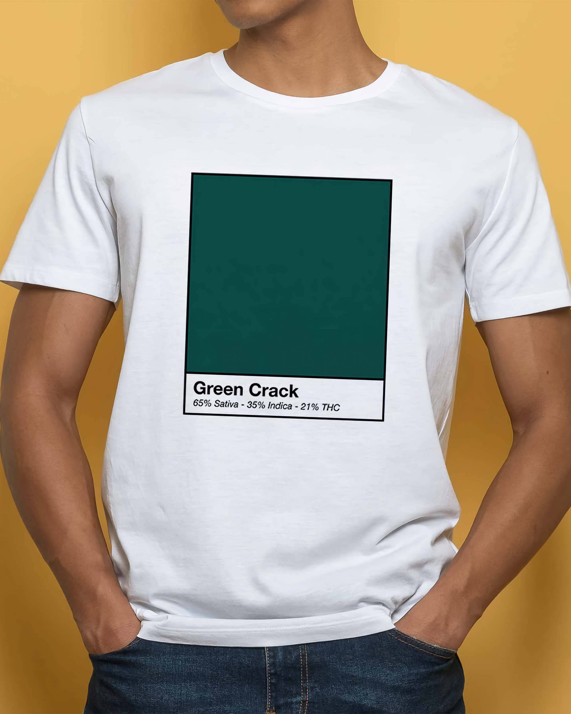 T-shirt Green Crack de couleur Blanc