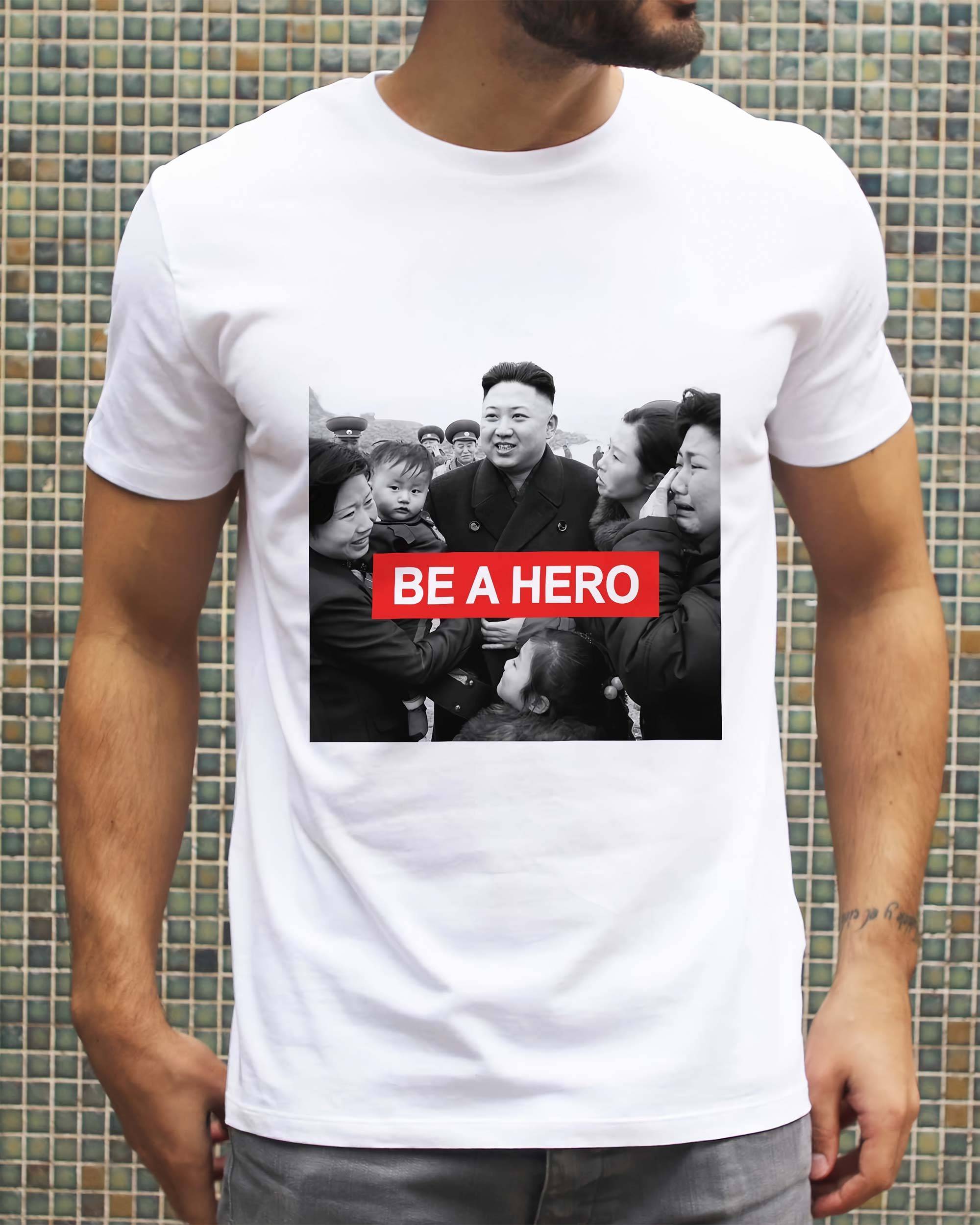 T-shirt Kim Jong Un de couleur Blanc