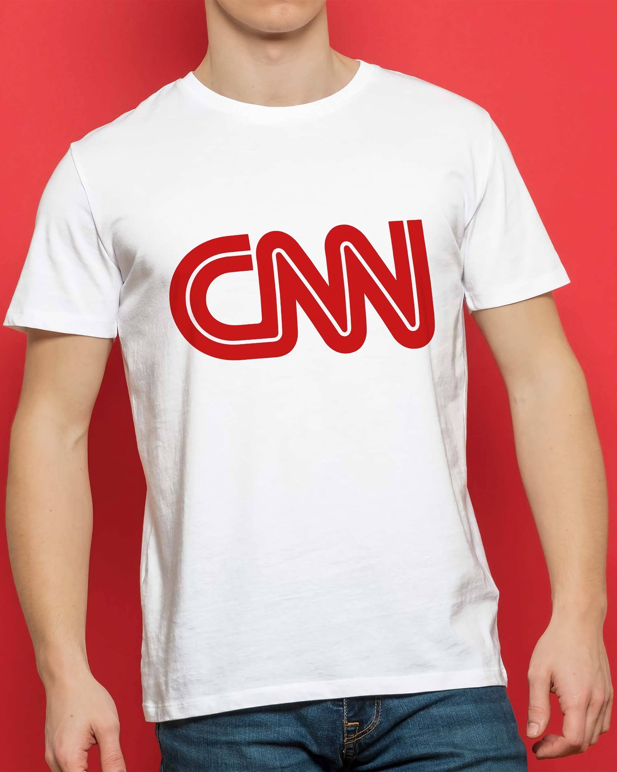 T-shirt Logo CNN de couleur Blanc