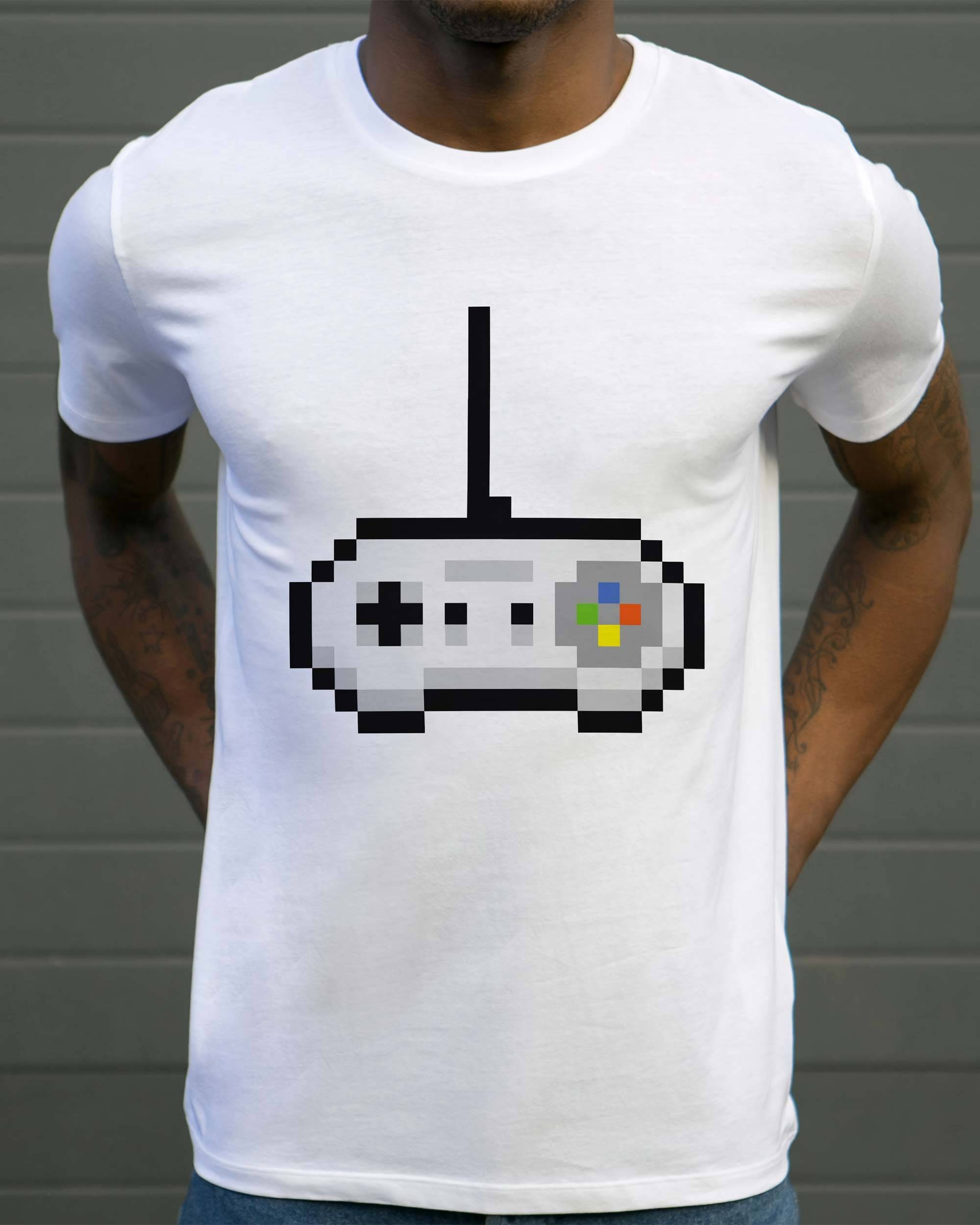 T-shirt Manette Nintendo Pixel de couleur Blanc