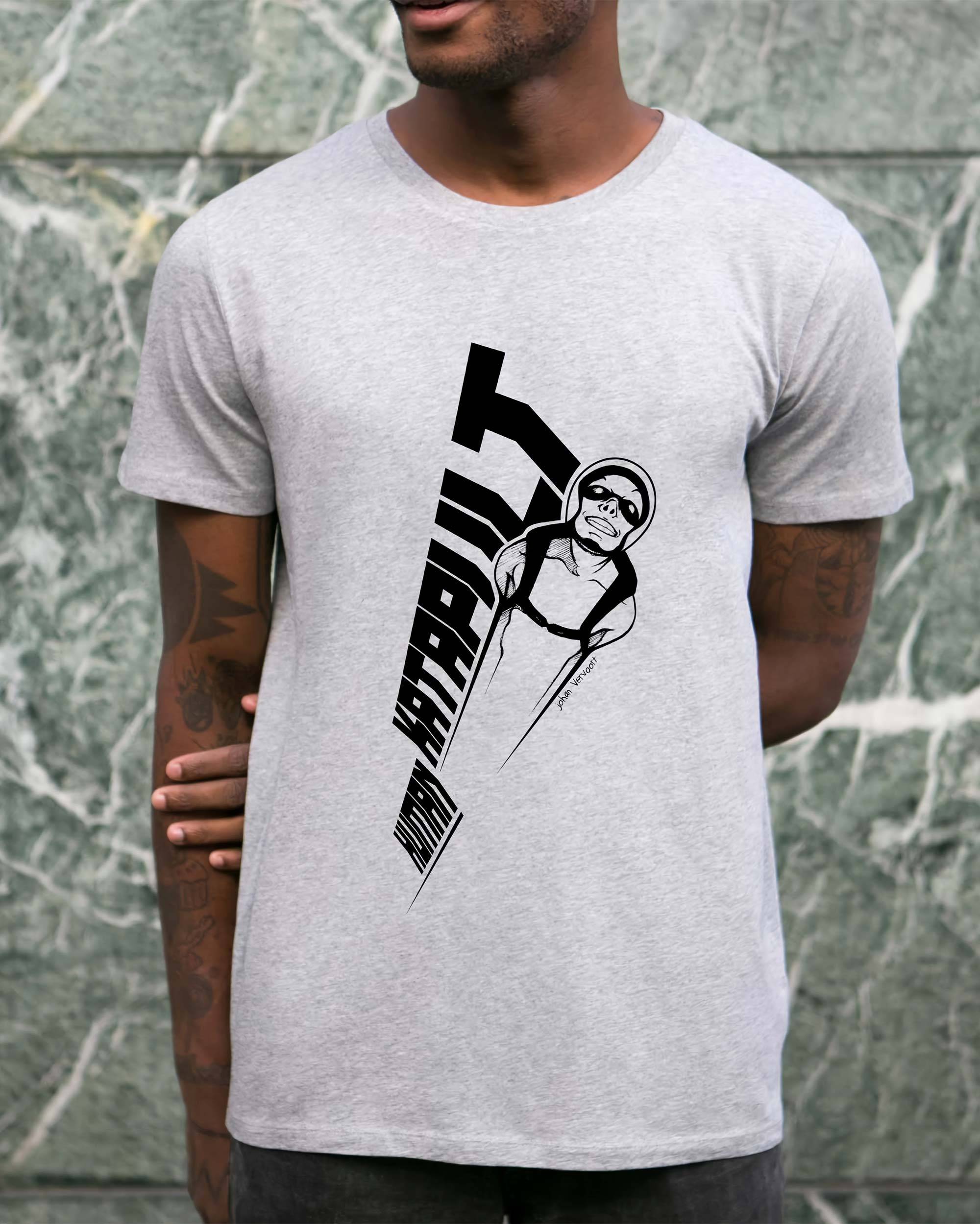 T-shirt Human Katapult de couleur Blanc par Coontak